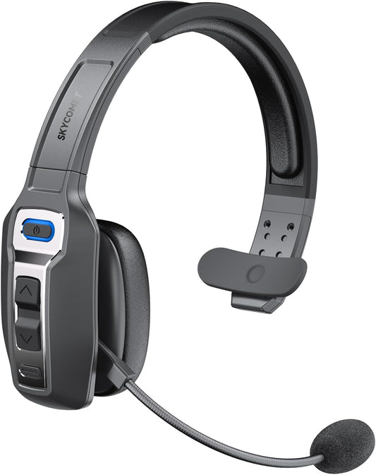 Bluetooth V5.2 Headset, Trucker Bluetooth Headset with AI Noise Cancelling Mic, 65-Hour Battery, Connect 2 Devices, Trucker Headset for Remote Work, Online Meeting and Business Travel TRUCK DRIVER