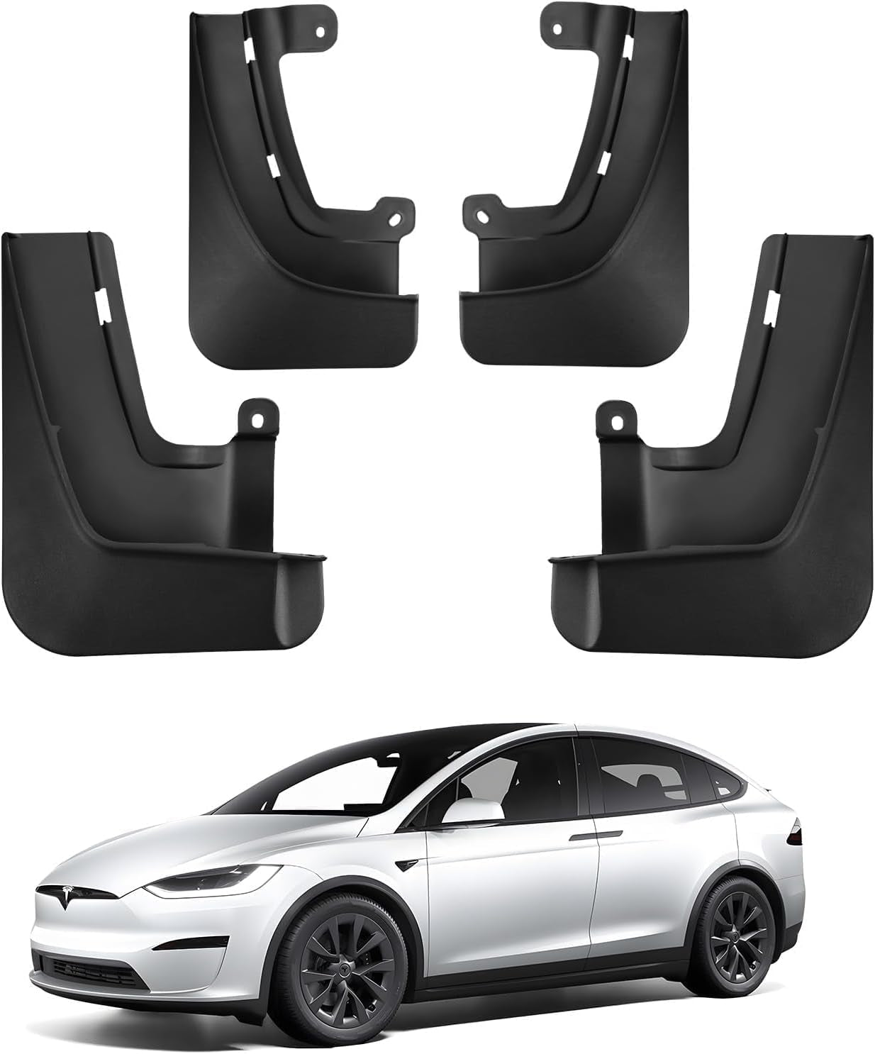 2025 Upgraded Tesla Model Y Mud Flaps Splash Guards Vehicle Sediment Protection No Drilling No Tape Mudflaps Tire Protector Mudflaps All Weather Tesla Exterior Accessories (Set of 4)