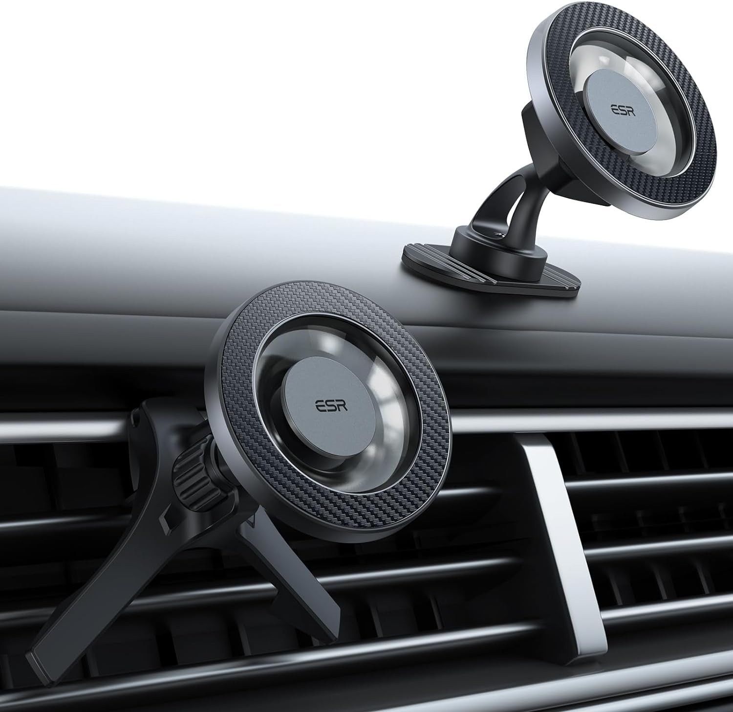 for Magsafe Car Mount, Dashboard Magnetic Phone Holder for Car, 360° Rotation, Car Phone Holder Mount for Iphone 16/16E/15/14/13/12, S25, Strong Magnets, Car Accessories(With 2 Mental Rings)