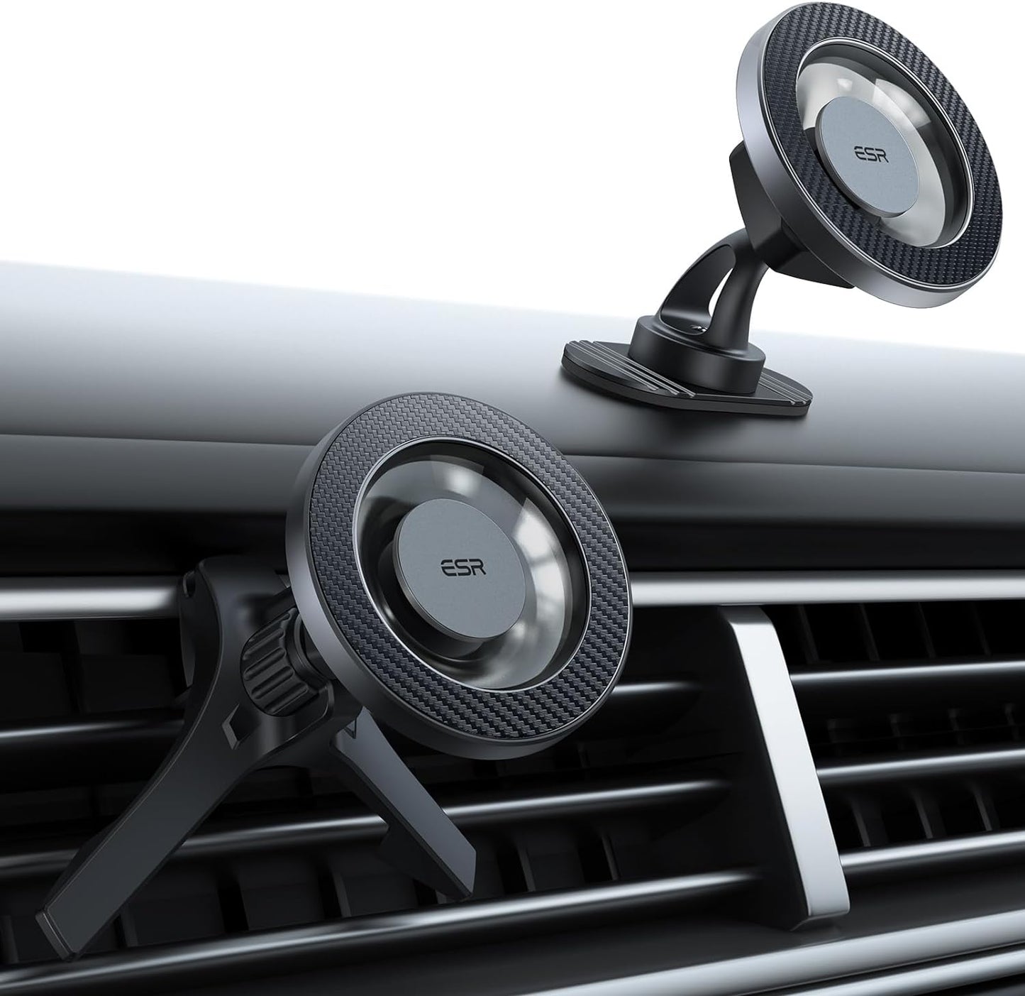 for Magsafe Car Mount, Dashboard Magnetic Phone Holder for Car, 360° Rotation, Car Phone Holder Mount for Iphone 16/16E/15/14/13/12, S25, Strong Magnets, Car Accessories(With 2 Mental Rings)