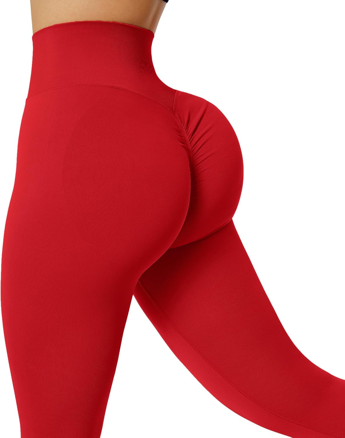 Womens Seamless Butt Lift Leggings High Waisted Yoga Pants Ribbed Workout Slimming Tights