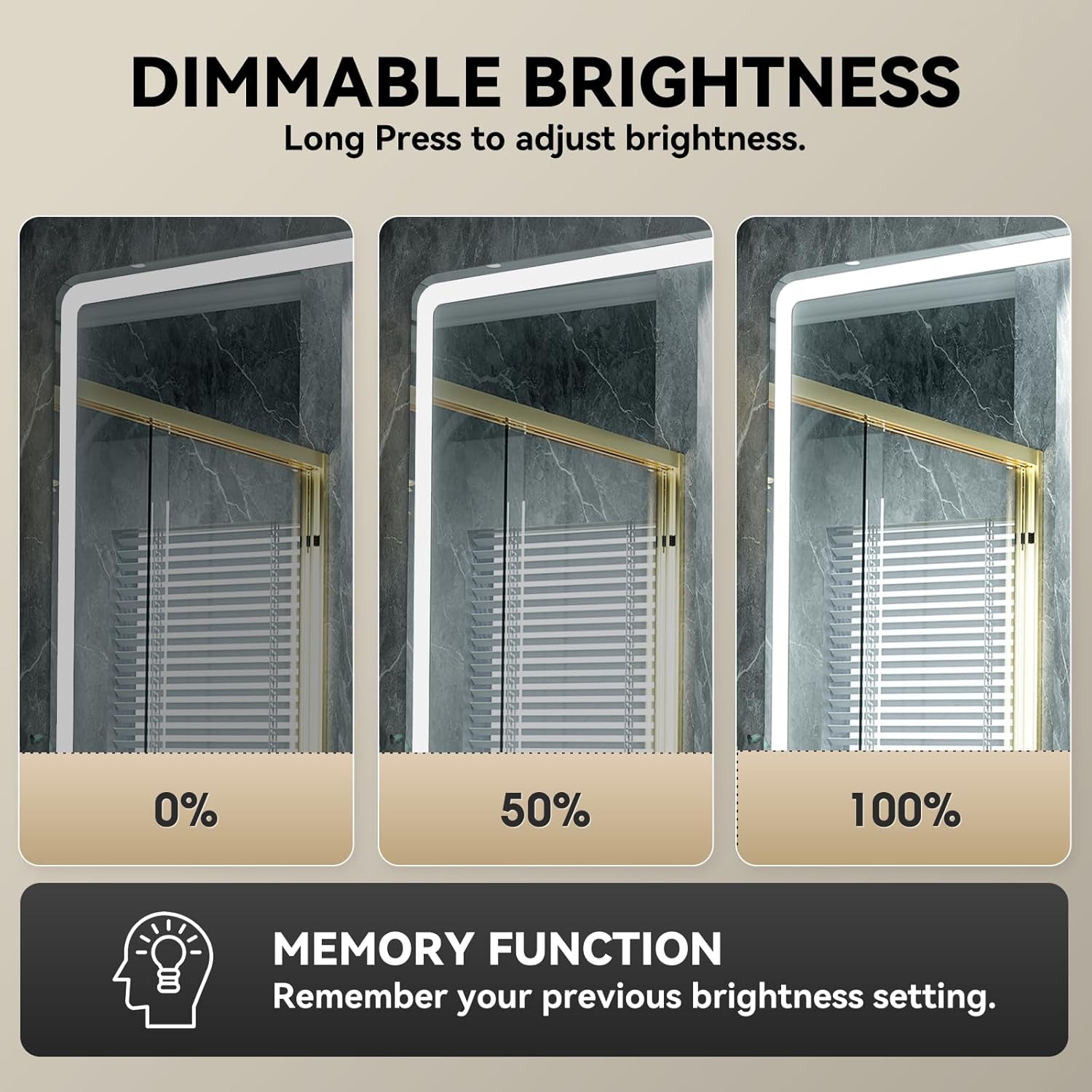 LED Bathroom Mirror with Lights, 24"X32" Frameless Wall Vanity Mirror with Front and Backlit, Stepless Dimmable, Anti-Fog, Waterproof, Memory Smart Mirror for Bathroom