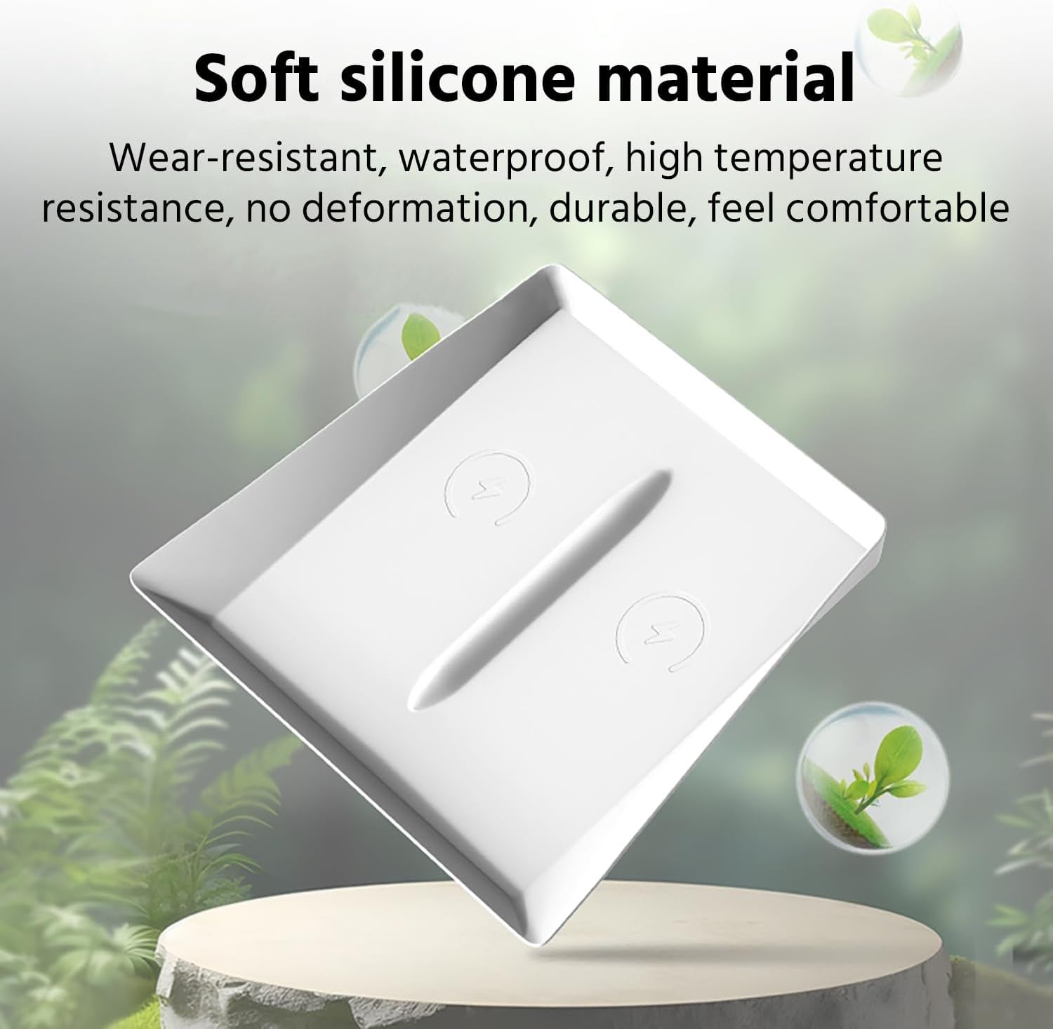 Center Console Wireless Charger Mat,Screen Frame Protector,Rearview Mirror Frame Protector, Anti-Slip Silicone Protector Compatible with 2024 Tesla Model 3 Highland Accessories(3 PCS White)