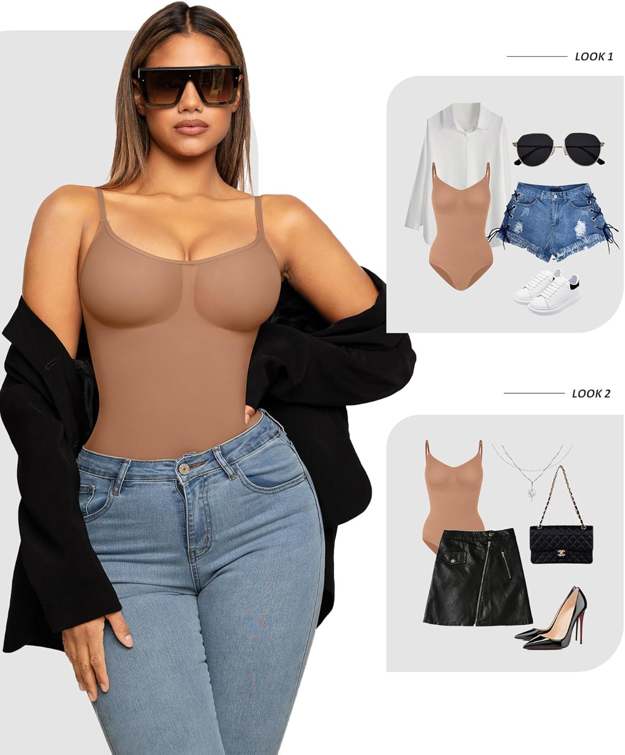 Shapewear Bodysuit Sculpting Tummy Control Body Shaper for Women Seamless plus Size Butt Lifting Shaper