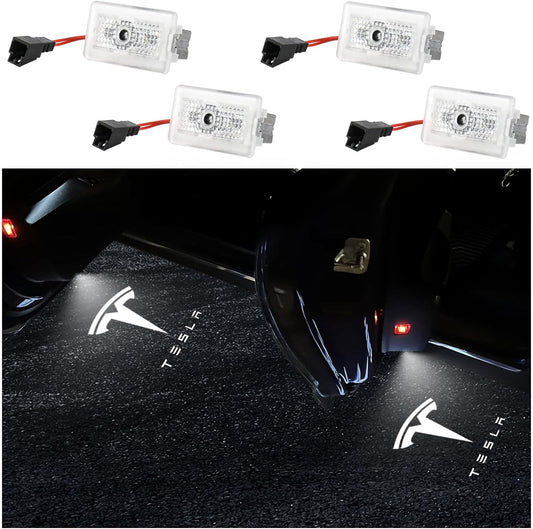 Puddle Lights Compatible with Tesla Model Y/3/S/X Accessories, Ultra-Bright Welcome Light, Door Projector Lights