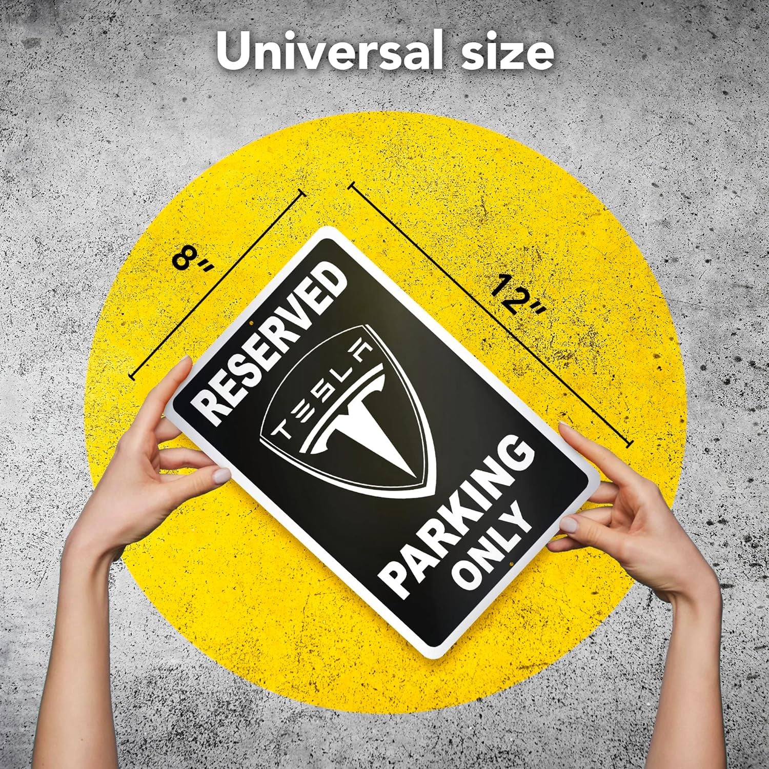Tesla Parking Only Sign - 8X12 Aluminum Tesla Poster - Gifts for Tesla Owners - Tesla Garage Sign - Tesla Gifts for Men - Tesla Sign Parking