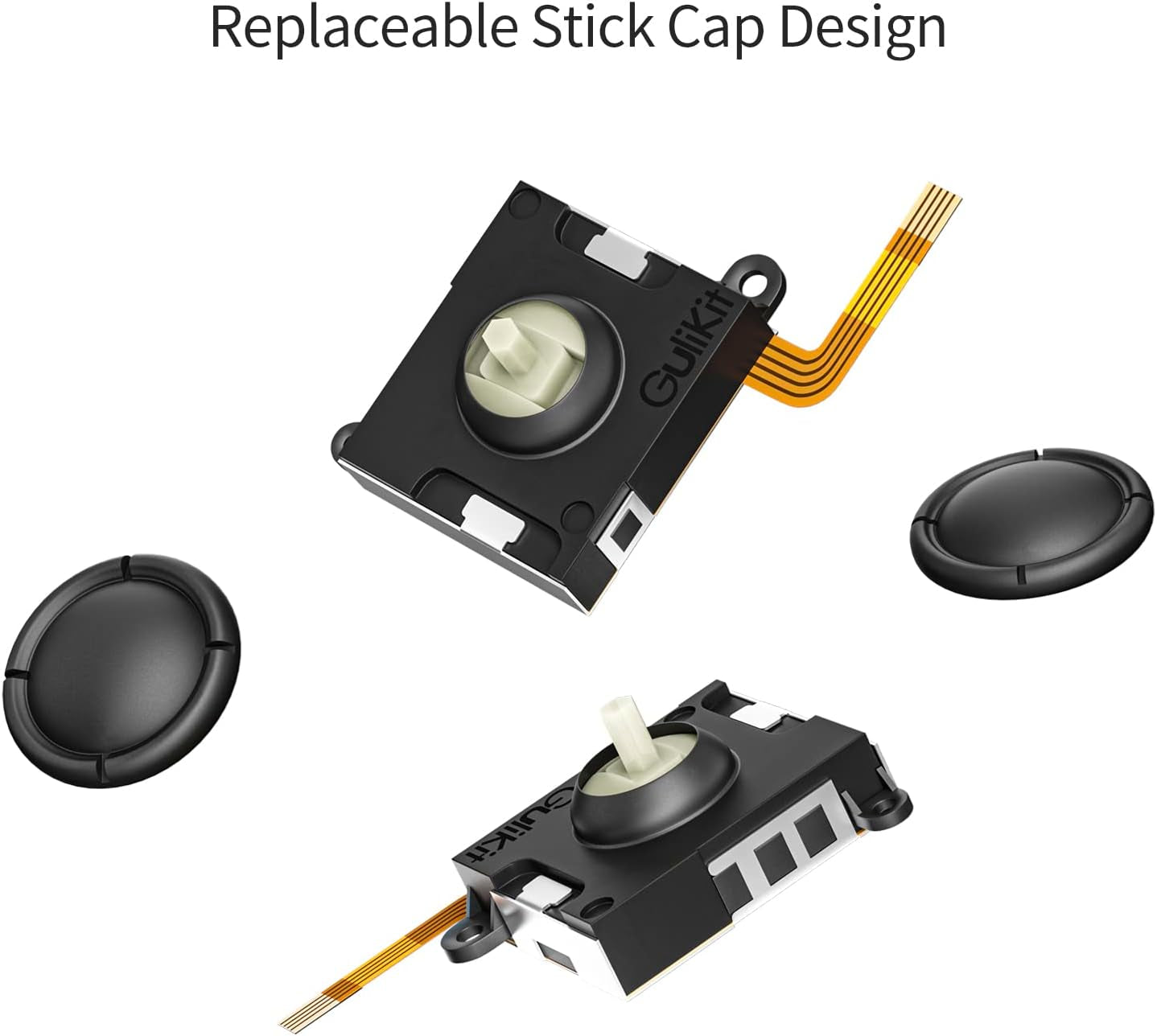Gulikit Switch Joystick Replacement, No Drifting, Hall Effect Joystick for Switch Joycon, Switch OLED & Switch Lite, Include Repair Kit, Thumb Stick Cap (1 Pair)