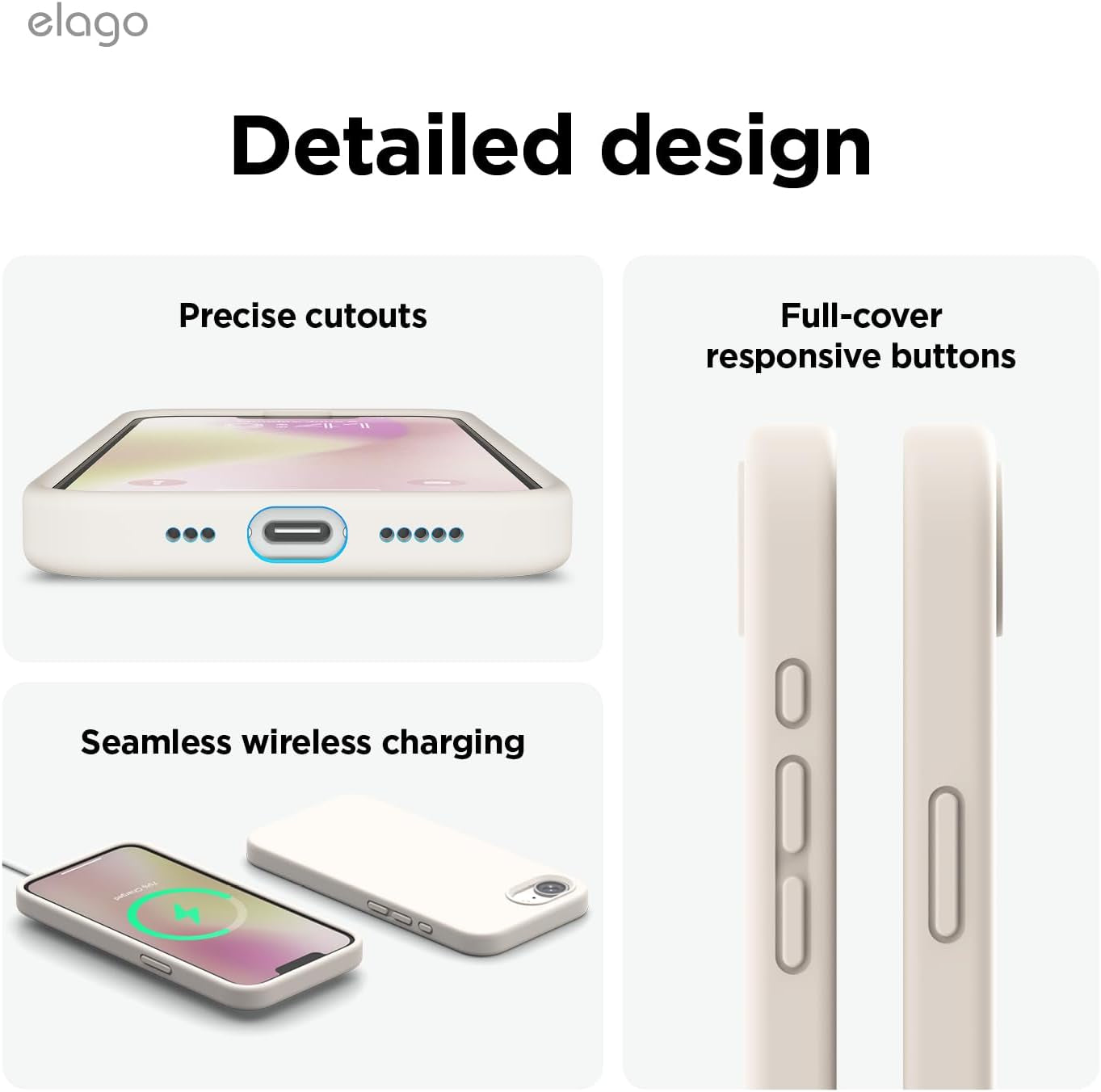 Magnetic Silicone Case Compatible with Iphone 16E Case Compatible with All Magsafe Accessories - Built-In Magnets, Soft Grip Silicone, Shockproof (Stone)