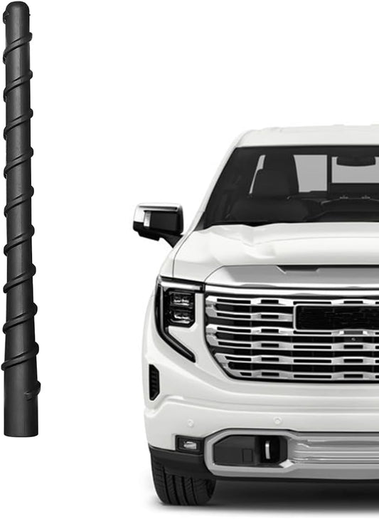 For GM Truck Short Antenna Fit for GMC Sierra 1500-3500 Denali (1999-2025) | Chevy Silverado 1500-3500 (1999-2025) | 7" Spiril Flexible Rubber Antenna, Optimized AM/FM Radio Reception Accessories