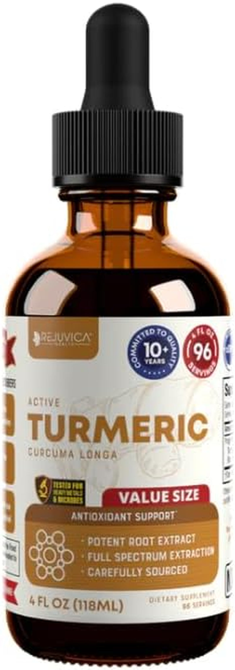 Active Turmeric - Advanced Liquid Supplement - Curcuma Longa Extract - Turmeric Roots Only - Naturally Occurring Curcumin TLBH