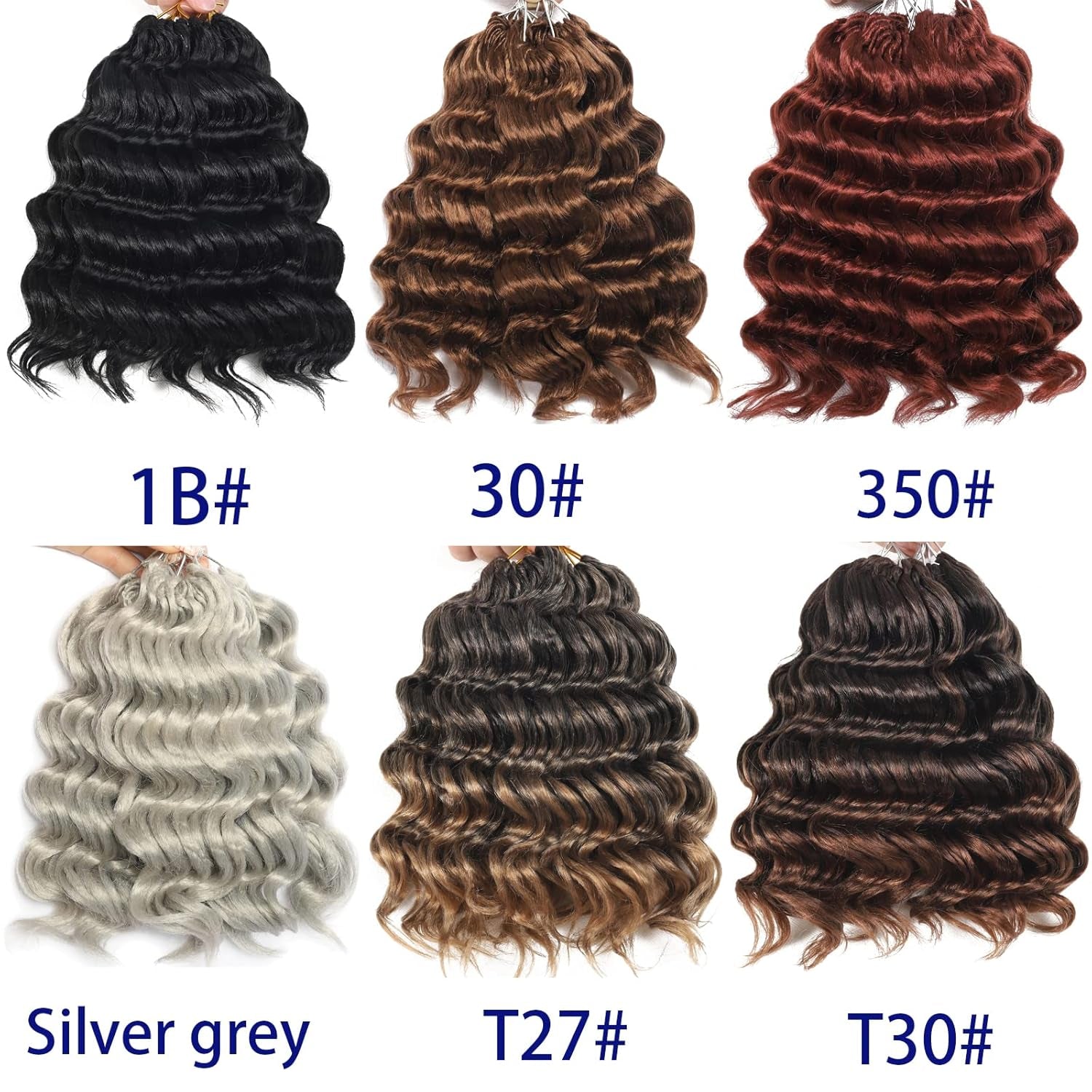 Burgundy Ombre Ocean Wave Crochet Hair Pre Looped 9 Inch Natural Curly Braiding Ocean Wave Hair 7 Packs 3 Tone Deep Wave Short Wavy Ocean Wave Crochet Braids for Women