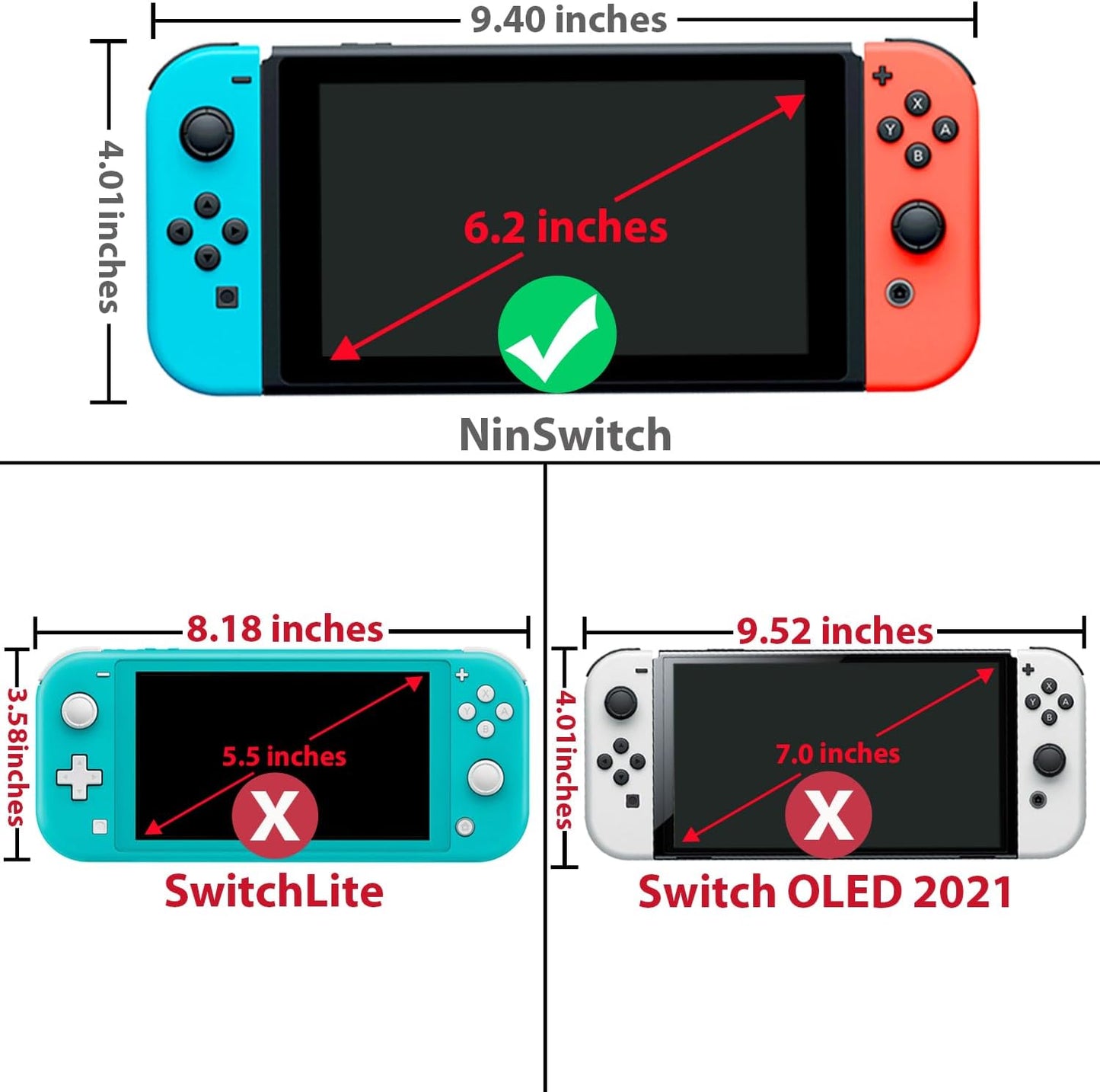 Nintendo Switch Screen Protector,  [Tempered Glass] [2-Piece] [Works While Docking] - 0.3Mm Thickness/Bubble Free/Ultra Clear/9H Hardness/Anti-Scratch/Shatterproof/Anti-Fingerprint (Clear)