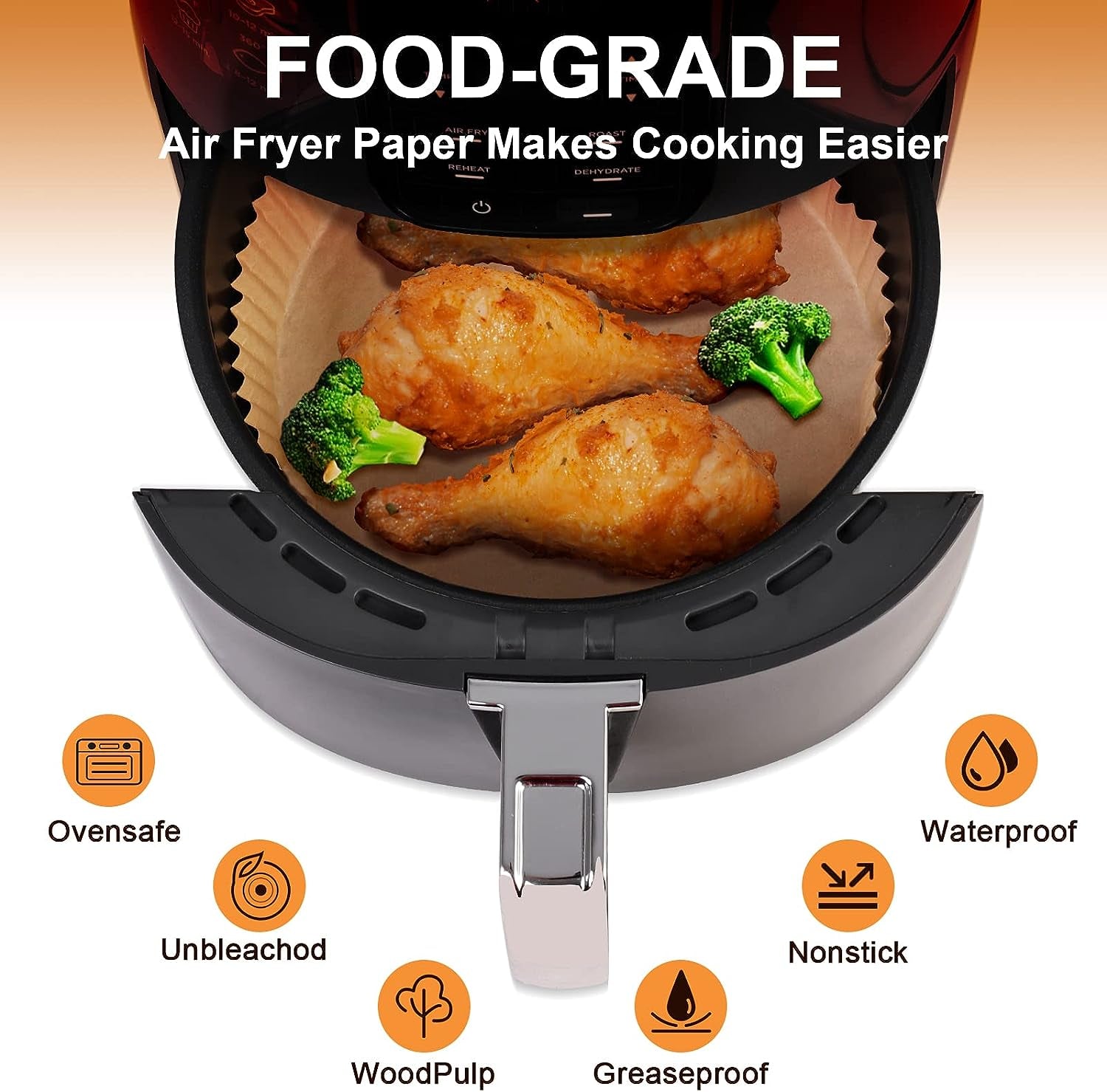 Air Fryer Liners for Ninja Air Fryer, 100 Pcs Air Fryer Disposable Paper Liner Air Fryer Accessories for Ninja AF101 Air Fryer Ninja Af150Air Fryer XL Ninja AF161