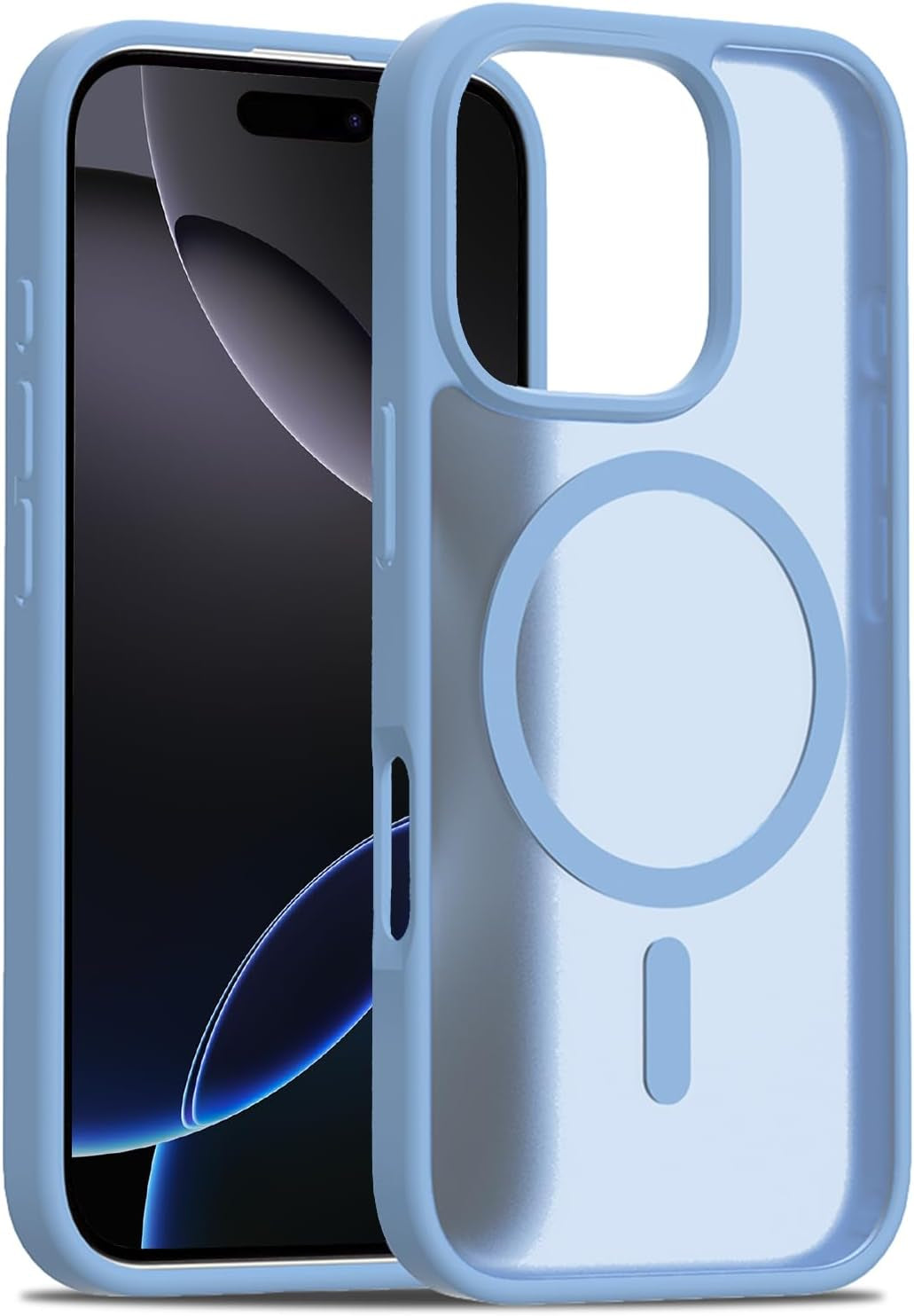 2025 New Magnetic for Iphone 16E Case,Compatible with Magsafe,Military Grade Drop Tested, Shockproof Matte Translucent Hard Back Slim Protective Case.Black Magnetic Circle.
