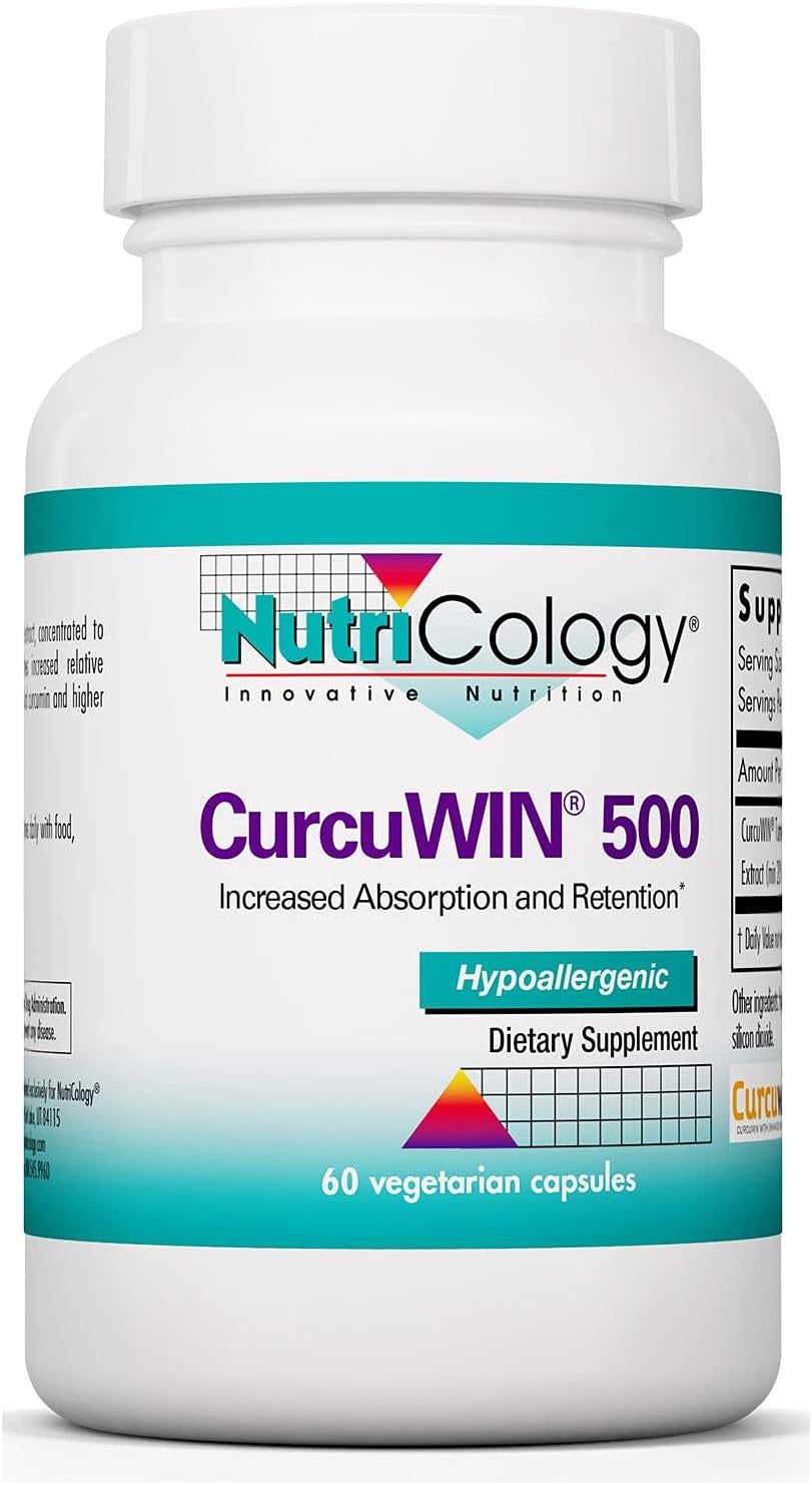 Curcuwin 500 Supplement - Turmeric Extract, Curcumin, Organic, Curcuma Longa, Pure, Bioavailable, 500Mg Vegetarian Capsules - 60 Count TLBH