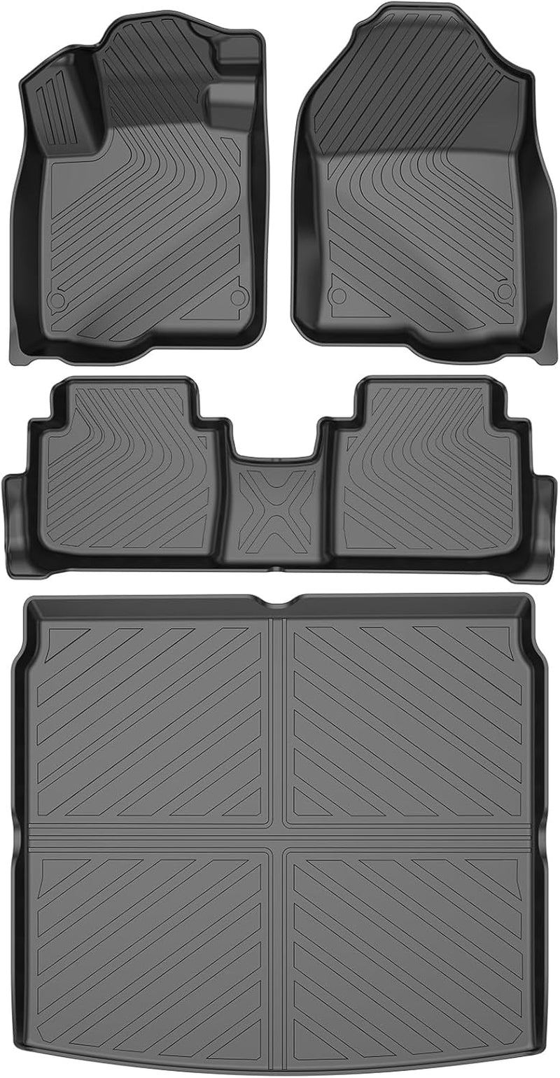 2024 New Version Tesla Model 3 Highland Floor Mats Custom Fit All Weather TPE Cargo Liner Cargo Trunk Accessories,Compatible 2021 2022 Tesla Model 3 (2024 Model 3 Full Floor Mat Kit Set of 6)