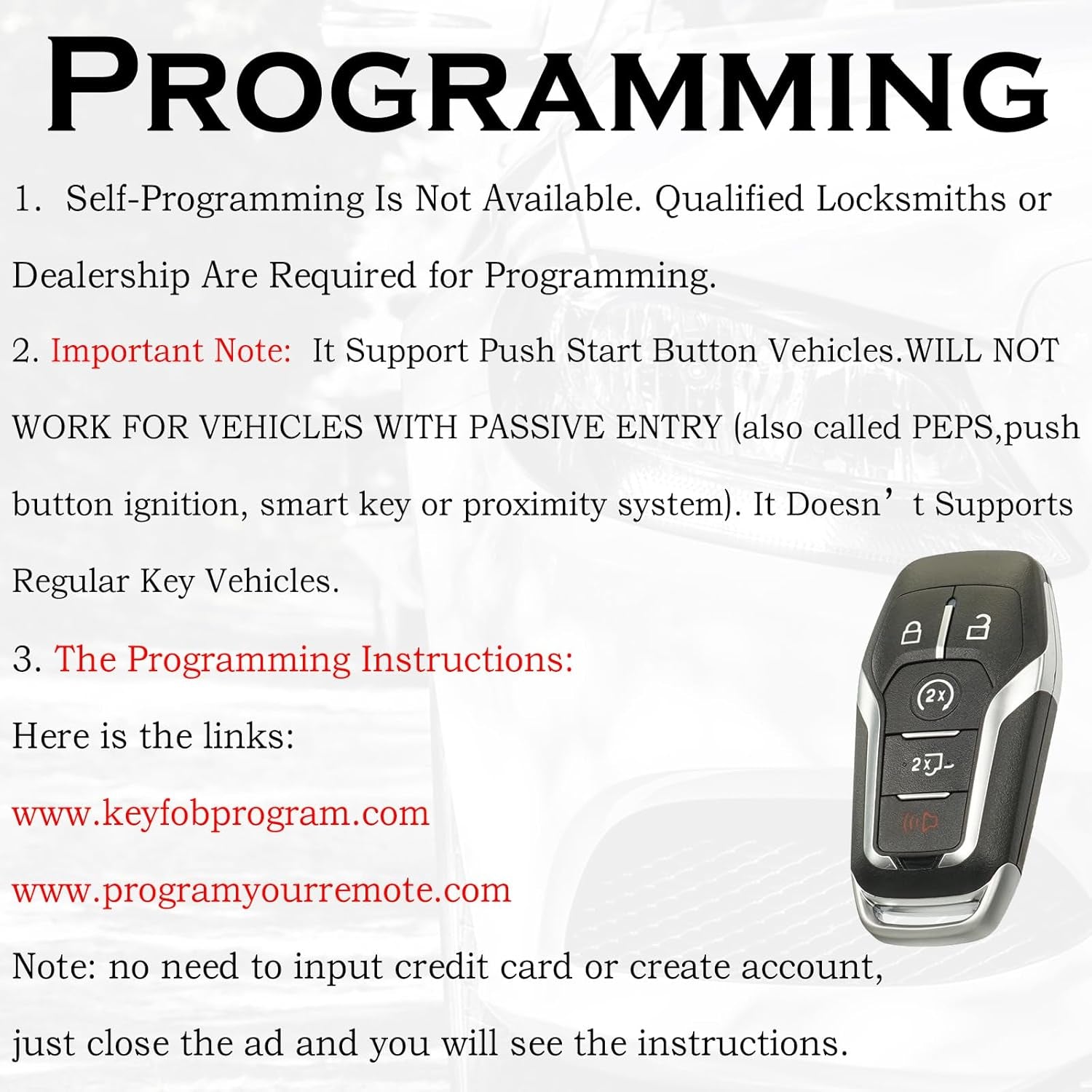 Keyless Entry Remote Push Start Button Smart Proximity Control Key Fob Replacement Fits for Ford F-Series F-150 F-250 F-350 F-450 2015 2016 2017 164-R8117 M3N-A2C31243300 902 Mhz