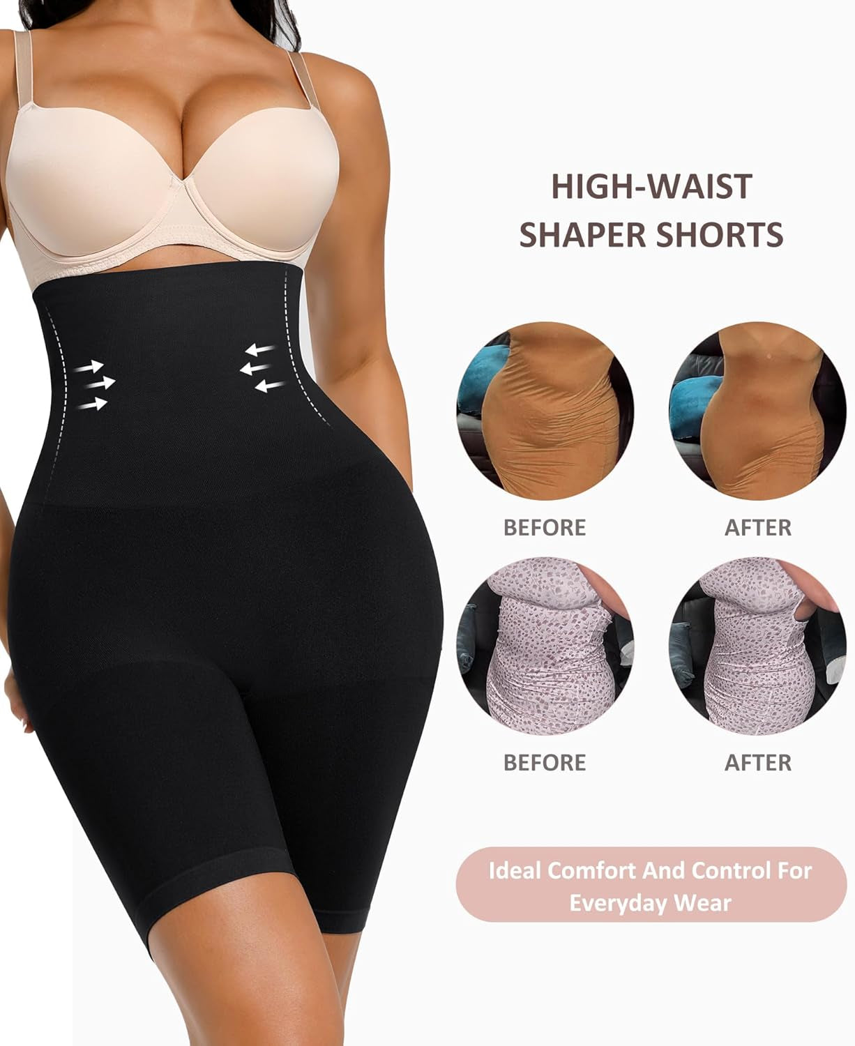 Tummy Control Shapewear for Women High Waist Body Shaper Shorts Butt Lifting Control Panties
