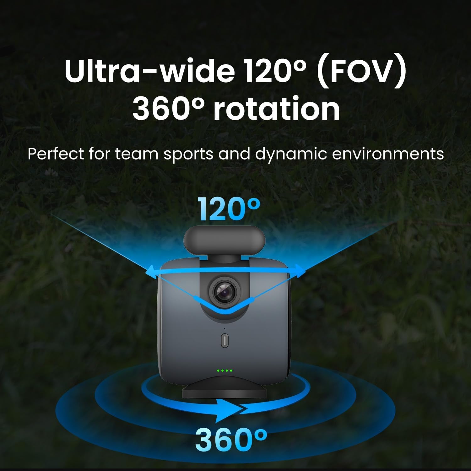 Chameleon AI Powered Sports Action Camera, Sports Gimbal Tracking System with Team and Player Tracking, COMS 4K Video, 360° Rotation, 120° FOV, Live Streaming (Lava Graphite)