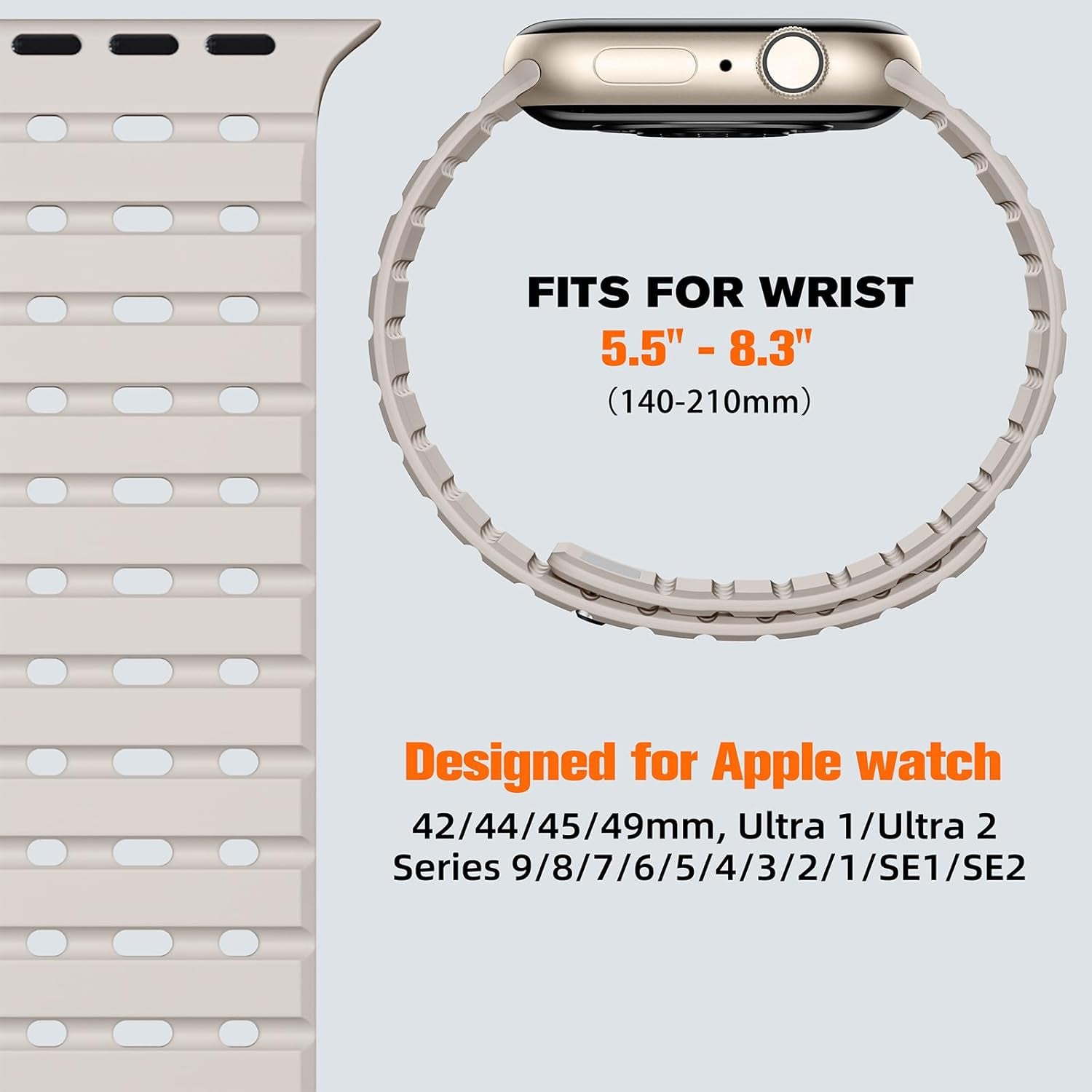 Compatible with Apple Watch Series 10 Band 46Mm for Men Women 49Mm/45Mm/44Mm/42Mm(3/2/1), Rugged Silicone Sport Replacement Magnetic Strap for Iwatch SE2/SE/9/8/7/6/5/4
