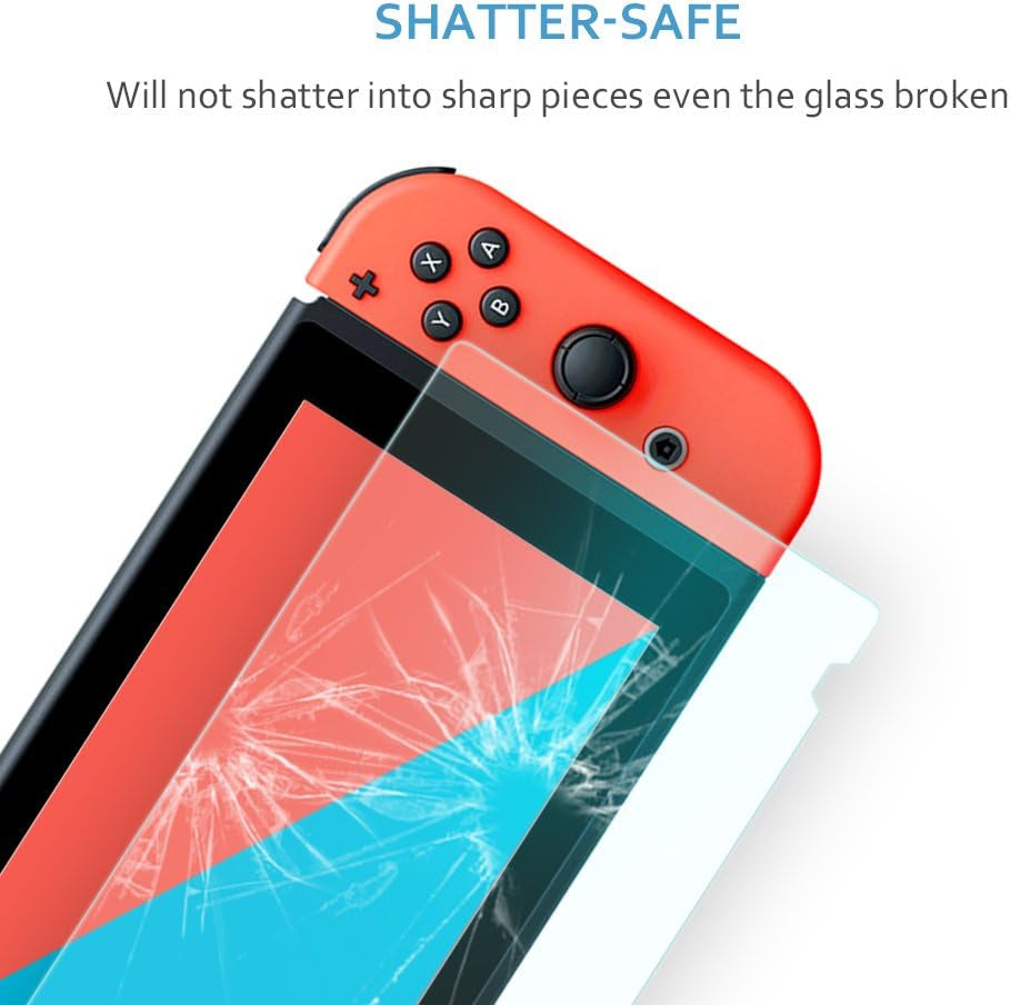 Nintendo Switch Screen Protector,  [Tempered Glass] [2-Piece] [Works While Docking] - 0.3Mm Thickness/Bubble Free/Ultra Clear/9H Hardness/Anti-Scratch/Shatterproof/Anti-Fingerprint (Clear)