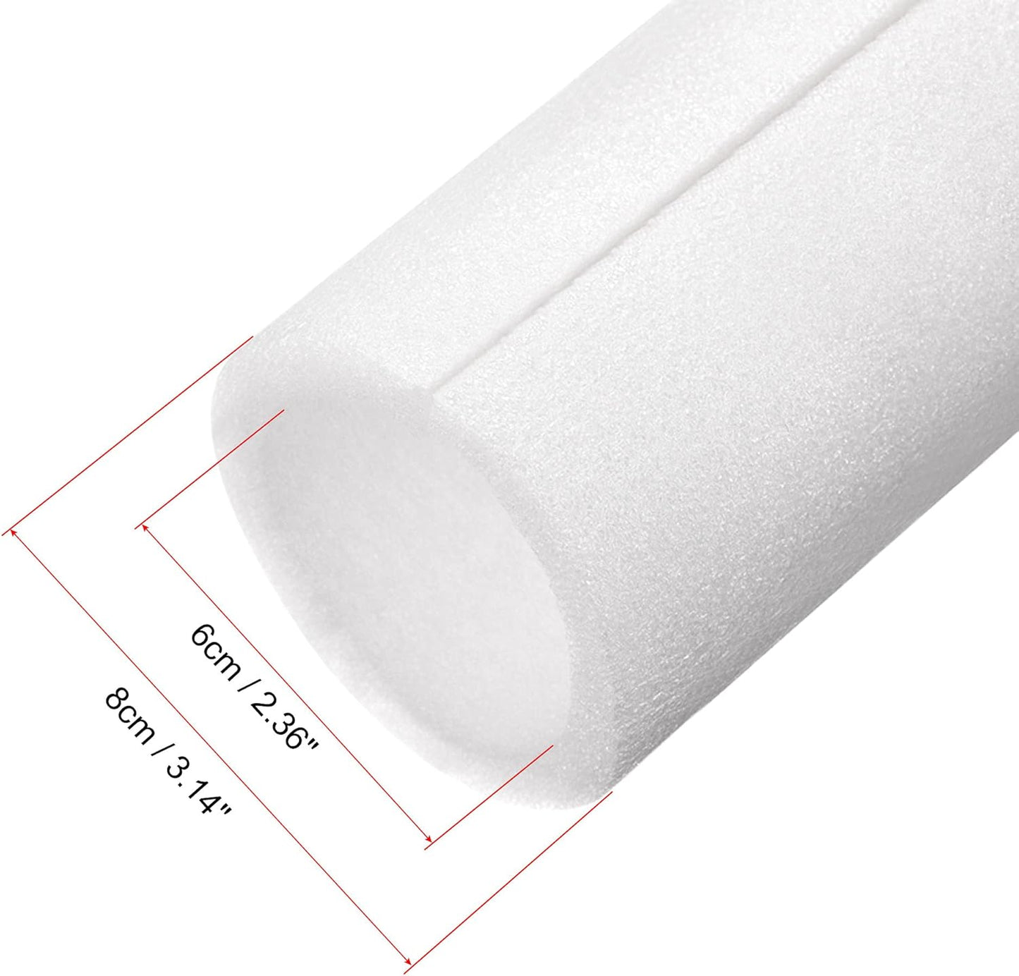 Foam Tube Pipe Insulation Freeze Protection Cover 3.28 Ft Length 2.36In ID 3.14In OD Pipe Insulation Kits White 1 Pack