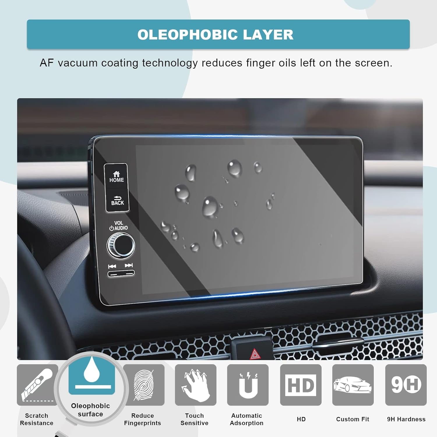 for 2023 2024 2025 CRV Screen Protector for 2023 2024 2025 Honda CR-V EX-L Sport Touring 9 Inch Touch Screen Protector Foils Navigation Display Screen Protective Film Tempered Glass HD Clear