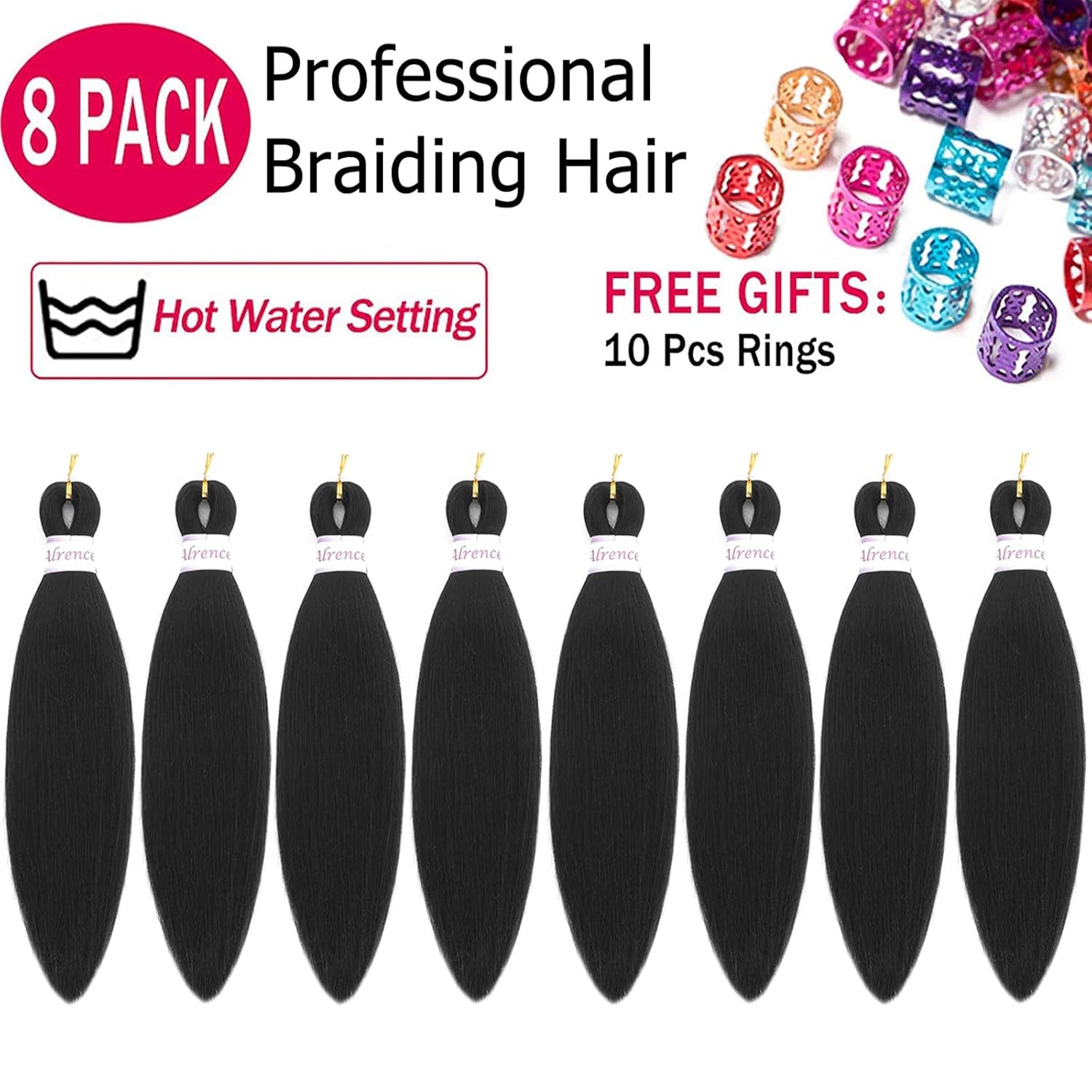Pre Stretched Braiding Hair Long Braid 12 Inch 8 Packs Professional Braiding Hair Extensions Synthetic Crochet Twist Braids (12 Inch, 2#)