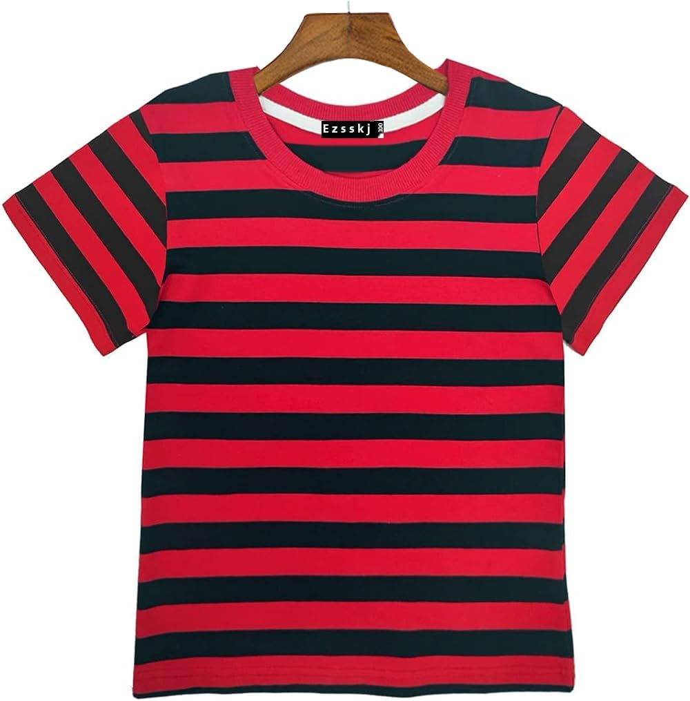 Kid'S Boys Pugsley Addams Shirt Black White Striped Mime T Shirt Halloween Costumes Bank Robber Novelty T-Shirts