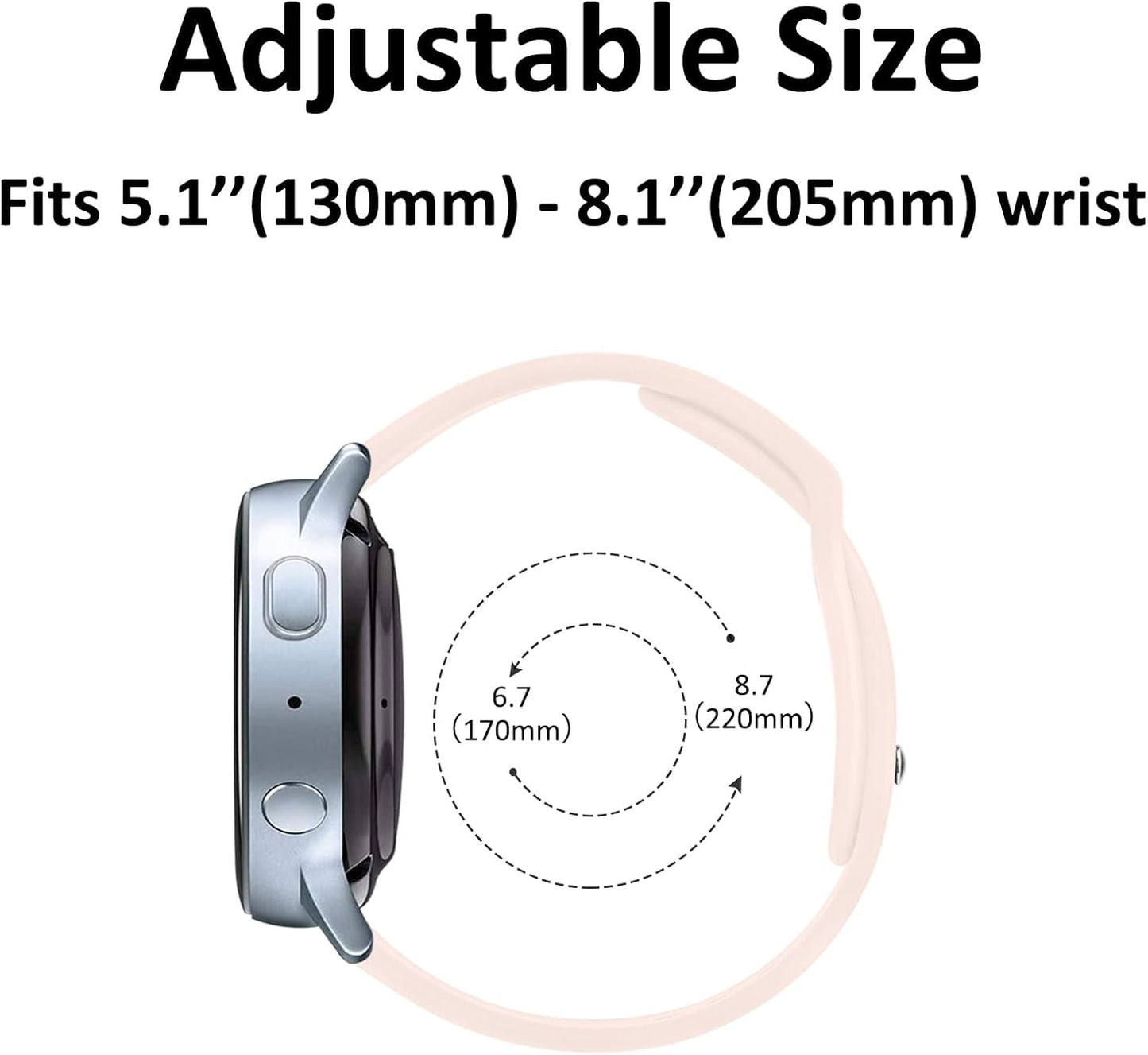 Bands Compatible with Samsung Galaxy Watch 4 Band 40Mm 44Mm, Galaxy Watch 4 Classic Bands 42Mm 46Mm, 20Mm Soft Silicone Sport Replacement Strap for Galaxy Watch 4 Band Women Men