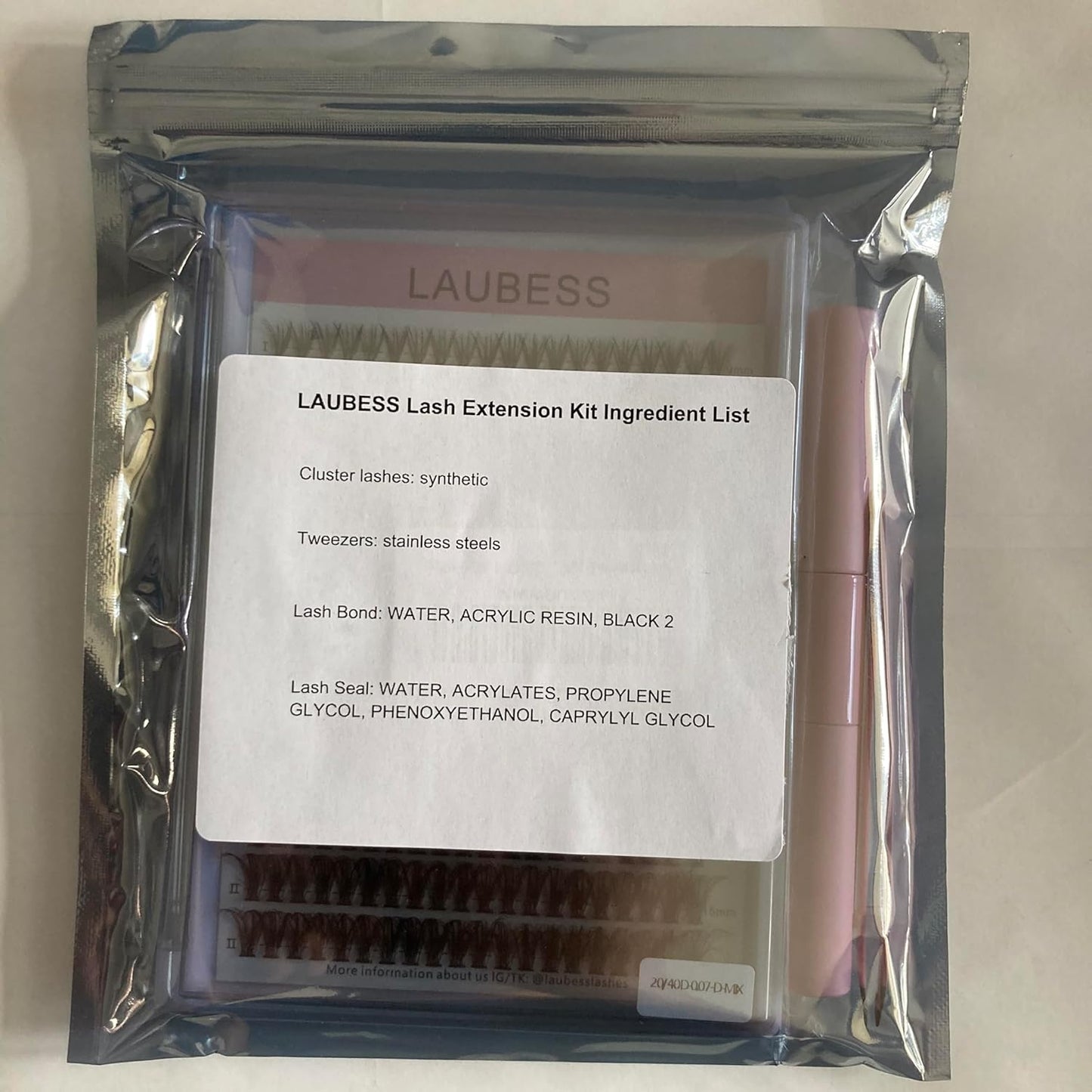 Lash Extension Kit 20D+40D Lash Clusters Kit Lash Bond and Seal Waterproof Individual Lashes Kit DIY Lash Extension Kit Lash Tweezers Eyelash Extension Kit (Set 20D+40D-0.07D-9-16Mix)