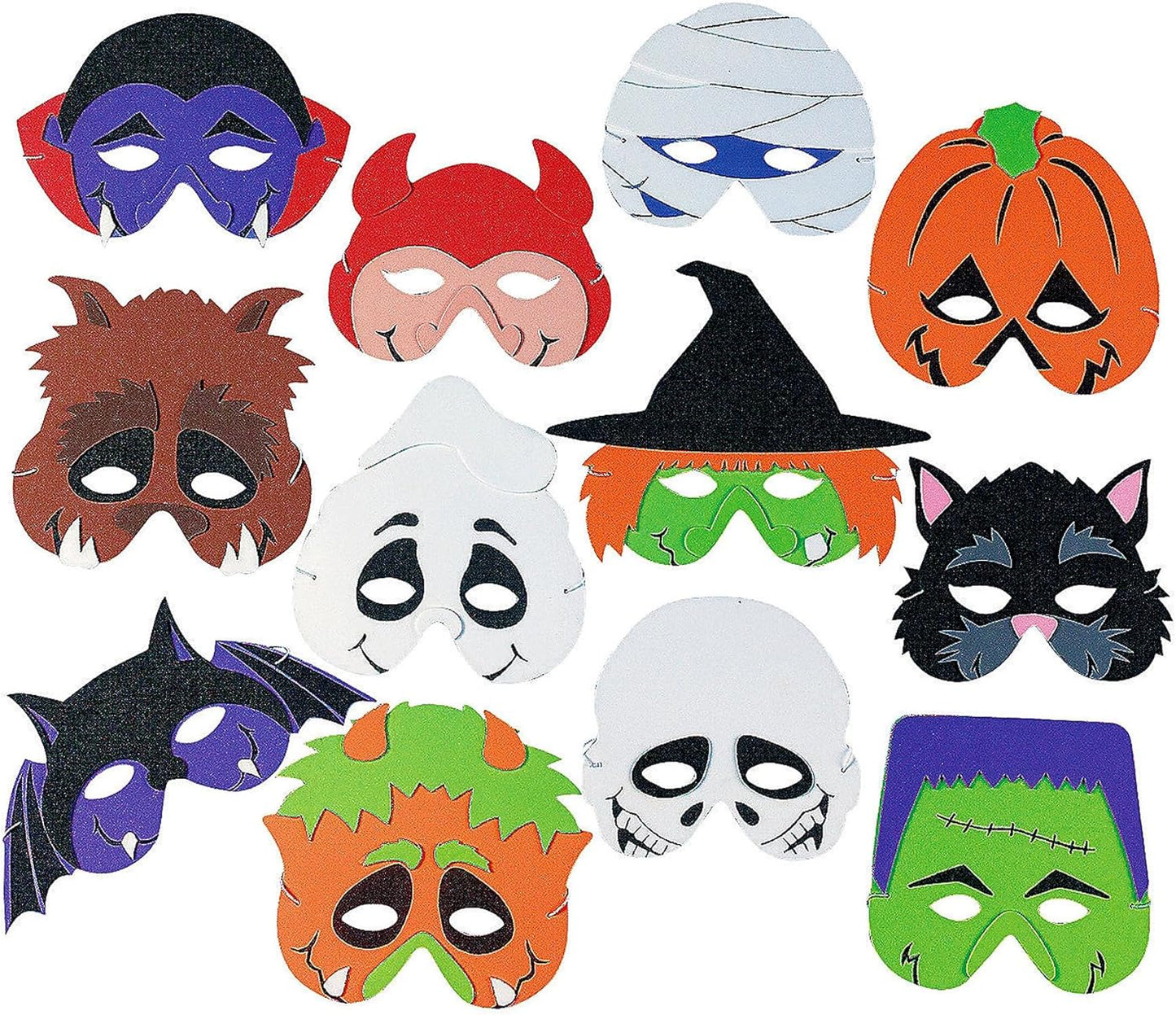 Halloween Monster Masks Foam for Kids Halloween Party Favors 12 Foam Masks Halloween Kids Masks for Halloween Party Supplies Kids Halloween Costume Accessories 12 Spooky Designs Halloween Faces