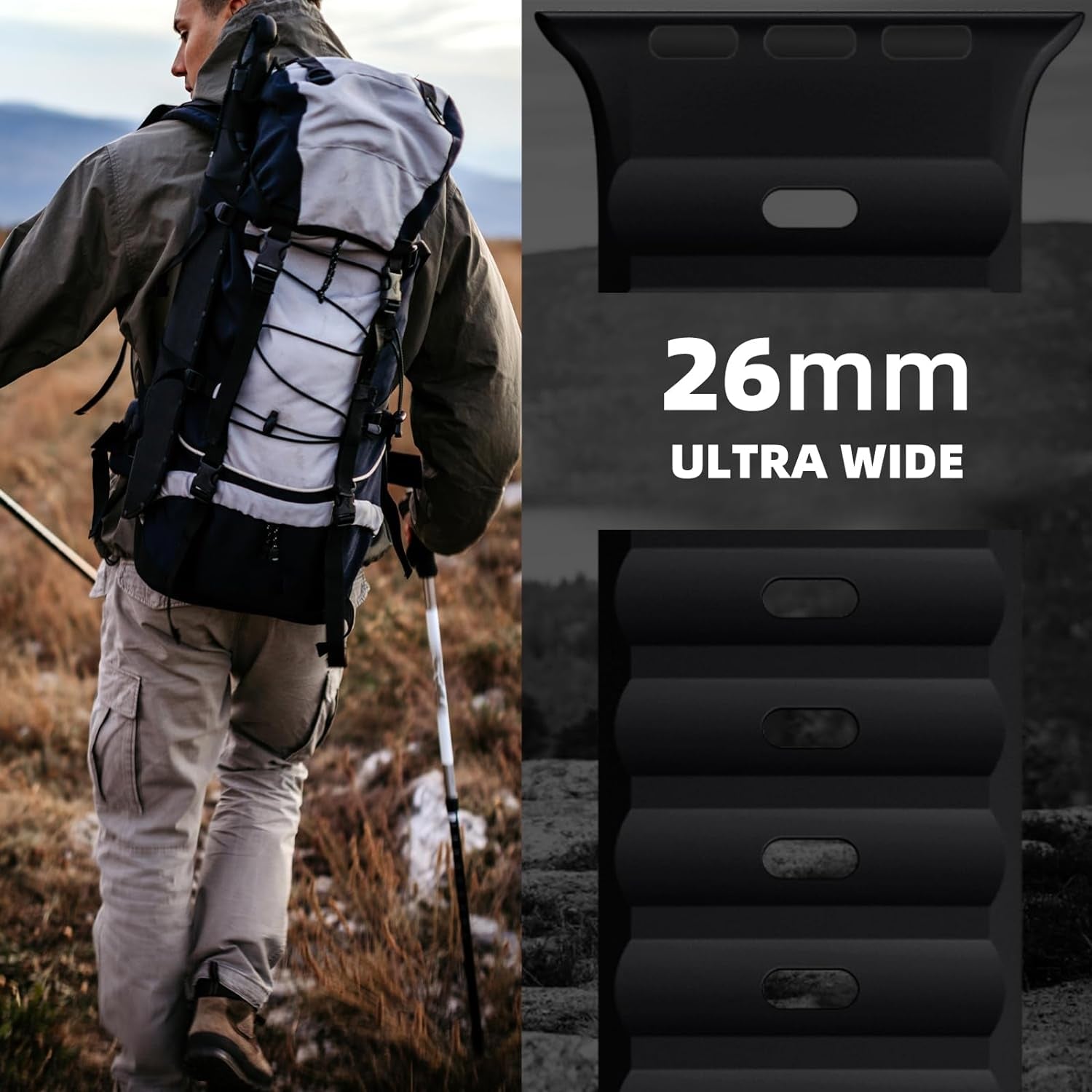 Sport Bands Compatible with Apple Watch Ultra 2/Ultra Band, Compatible with Apple Watch Bands for Men 49Mm 45Mm 44Mm 42Mm, Soft Silicone Waterproof Strap for Iwatch Series 9 8 7 6 5 4 SE 3 2 1