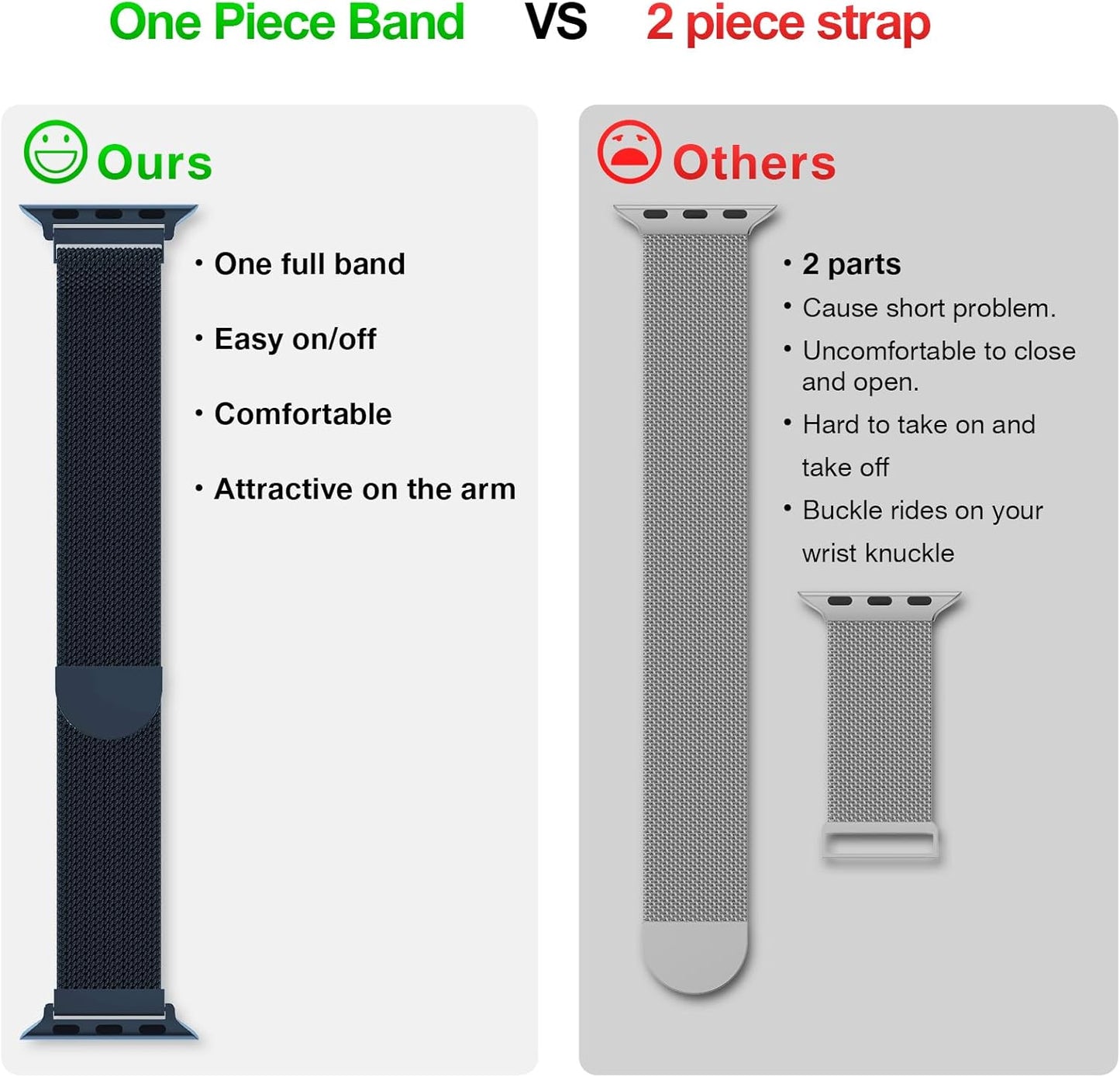 Mesh Metal Loop Compatible with Apple Watch Band 40Mm 41Mm 38Mm 44Mm 45Mm 49Mm Series Ultra SE 9 8 7 6 5 4 3 2 1 Women Men, Stainless Steel Strap with Magnetic Clasp for Iwatch Bands