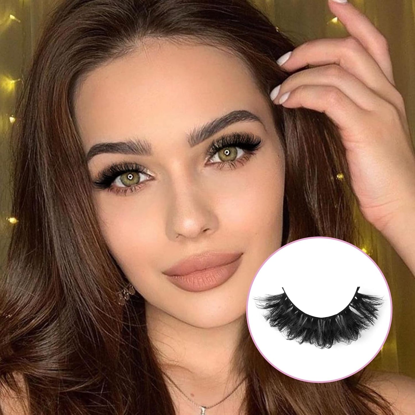 Natural False Eyelashes Fluffy Mink Lashes 3D Wispy D Curl Eye Lashes Russian Strip Thick Full False Eyelashes 5 Pairs 21Mm by  Eyelashes