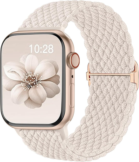 Braided Nylon Compatible with Apple Watch Bands 49Mm 45Mm 44Mm 42Mm 41Mm 40M 38Mm for Women Men, Stretchy Breathable Adjustable Sport Straps Compatible with Iwatch Series 9 8 7 6 5 4 3 SE Ultra