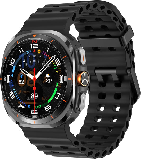 Soft Silicone Band for Samsung Galaxy Watch Ultra 47Mm Band Men Women, Waterproof Breathable Sport Watch Band for Galaxy Watch Ultra 47Mm Band