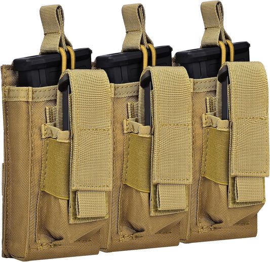 Mag Pouch, Open-Top Molle Double/Triple Magazine Holster for 5.56Mm/7.62Mm