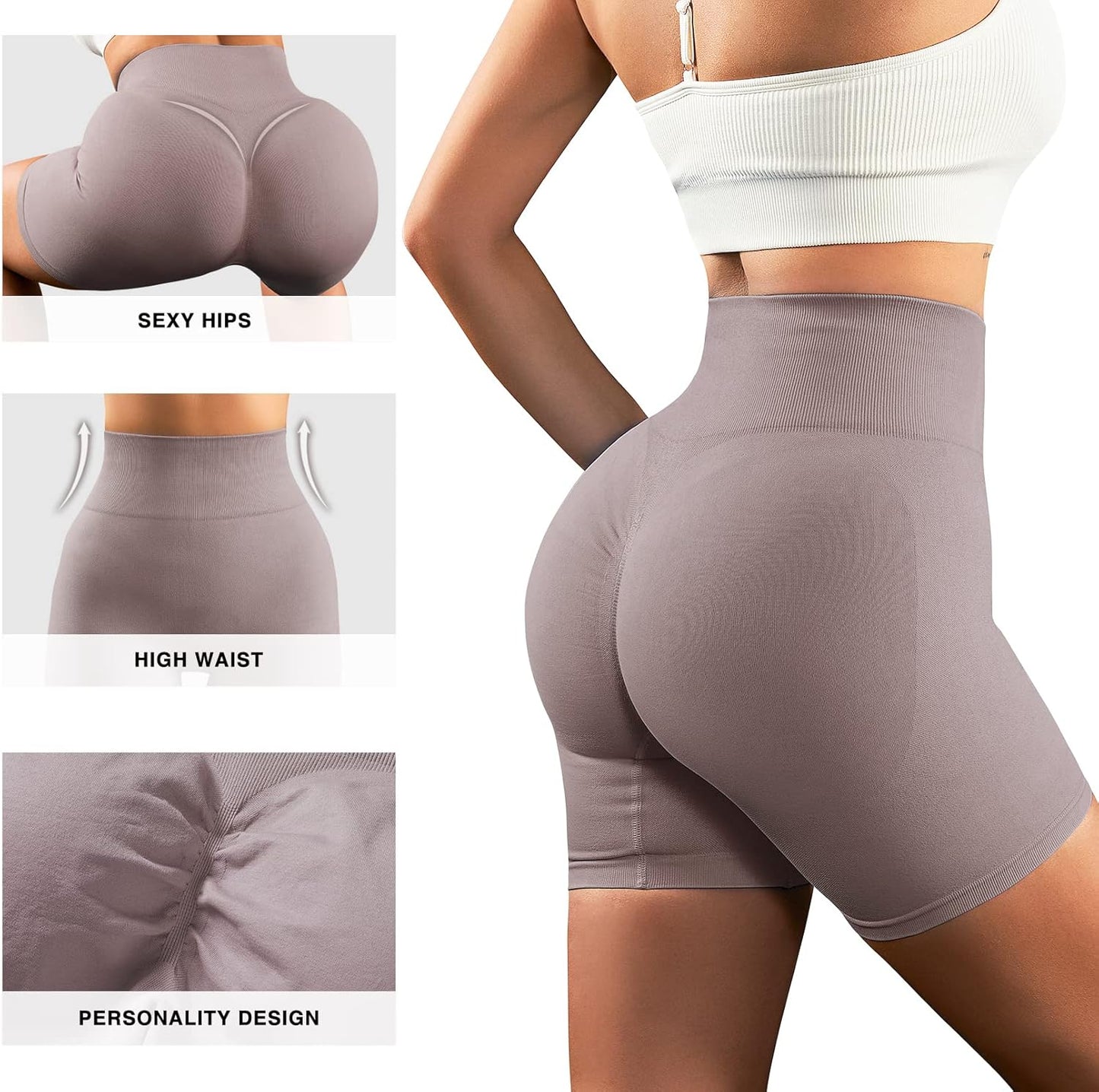 1-3 Pack Workout Shorts Women Scrunch Butt Lifting Biker Shorts Seamless Gym Workout Yoga Shorts