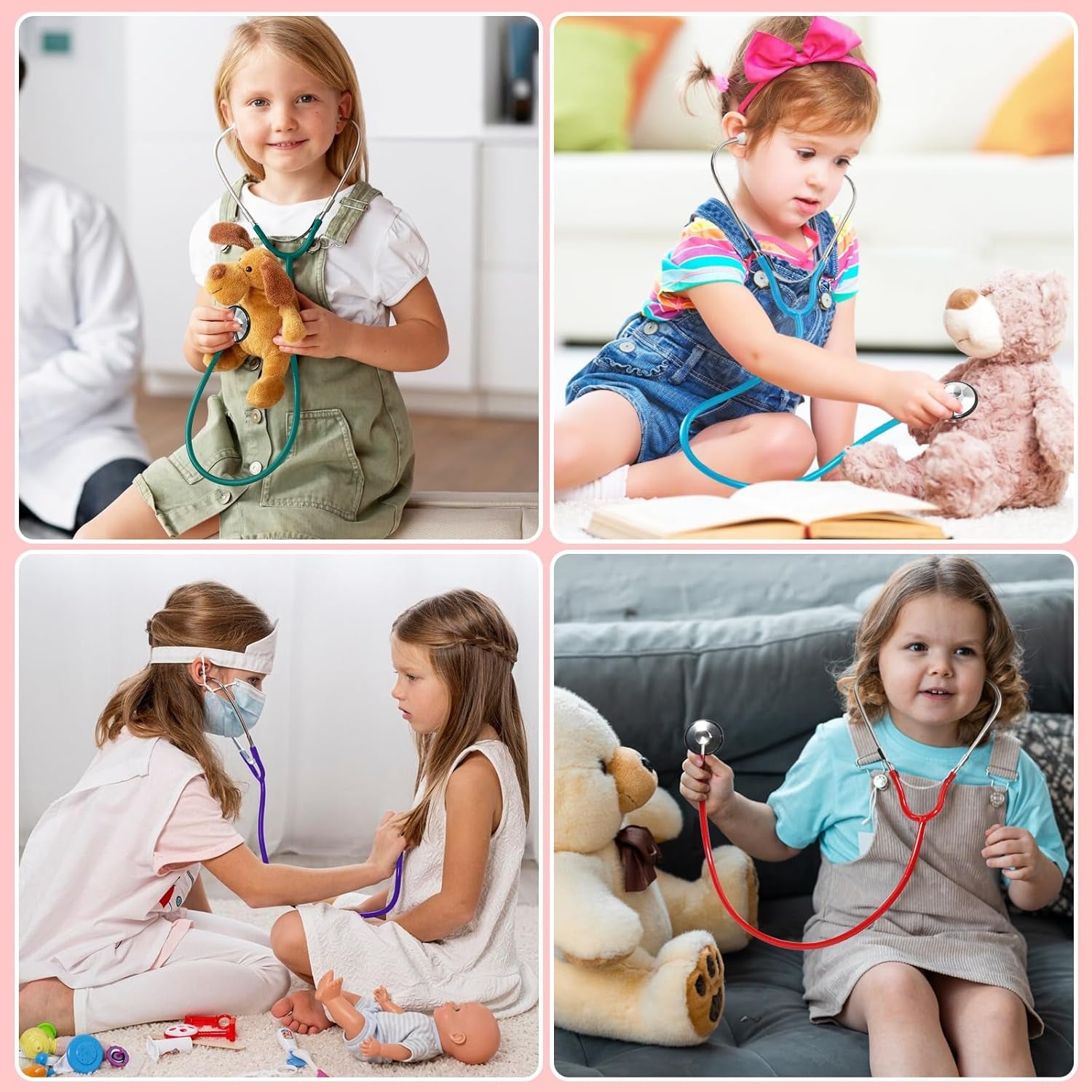 Kids Stethoscope, Real Working Nursing Stethoscope for Kids, Doctor Game Toy for Girls Boys Doctor Nurse Cosplay Costume Accessories