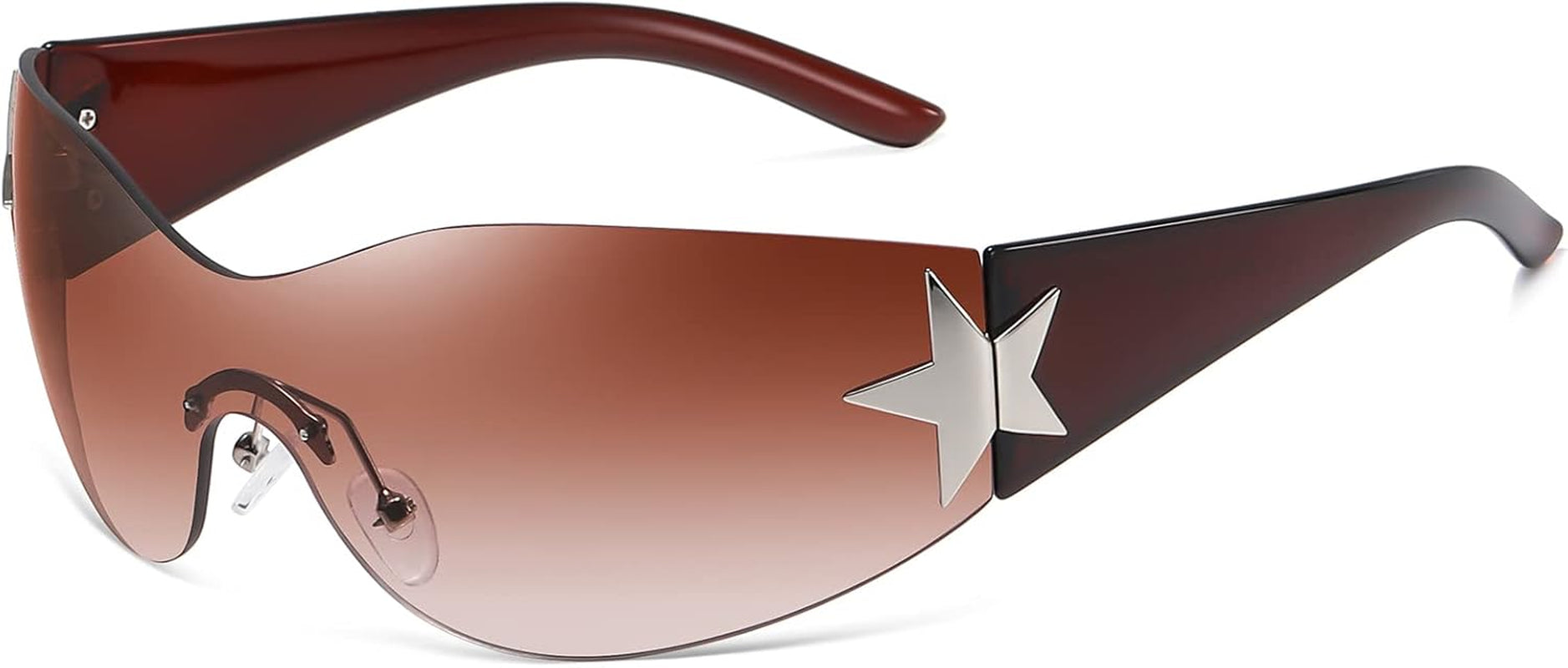 Y2K Sunglasses for Women Men Shield Wrap around Fashion Sunglasses Trendy Oversized Frameless Sun Glasses