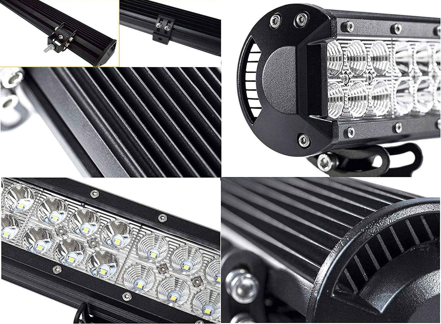 12 Inch LED Light Bar Spot Flood Combo Beam 180W Double Row Light Bar off Road Driving Led Work Lights for UTV ATV Truck Boat Waterproof