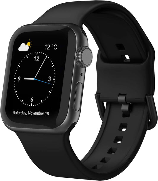 Sport Band Compatible with Apple Watch Bands 49Mm 45Mm 44Mm 42Mm 41Mm 40Mm 38Mm, Soft Silicone Wristband Replacement Strap with Classic Clasp for Iwatch Series 9 Ultra SE 8 7 6 5 4 3 2 1 for Women Men