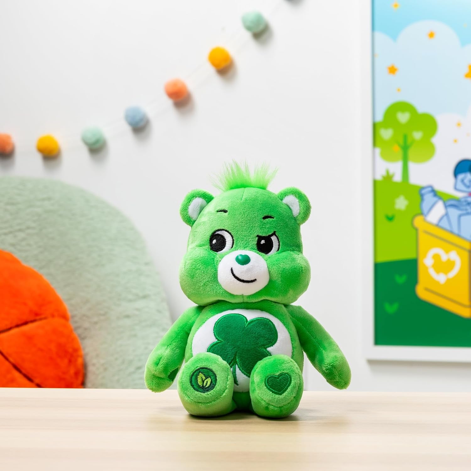 Care Bears | Good Luck Bear 22Cm Bean Plush | Collectable Cute Plush Toy, Cuddly Toys for Children, Soft Toys for Girls and Boys, Cute Teddies Suitable for Girls and Boys Ages 4+ |  22045 UK