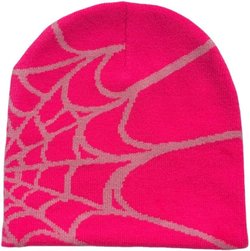 Y2K Gothic Spider Pattern Wool Acrylic Knitted Hat Women Beanie Winter Warm Beanies Men Casual Skullies Outdoor
