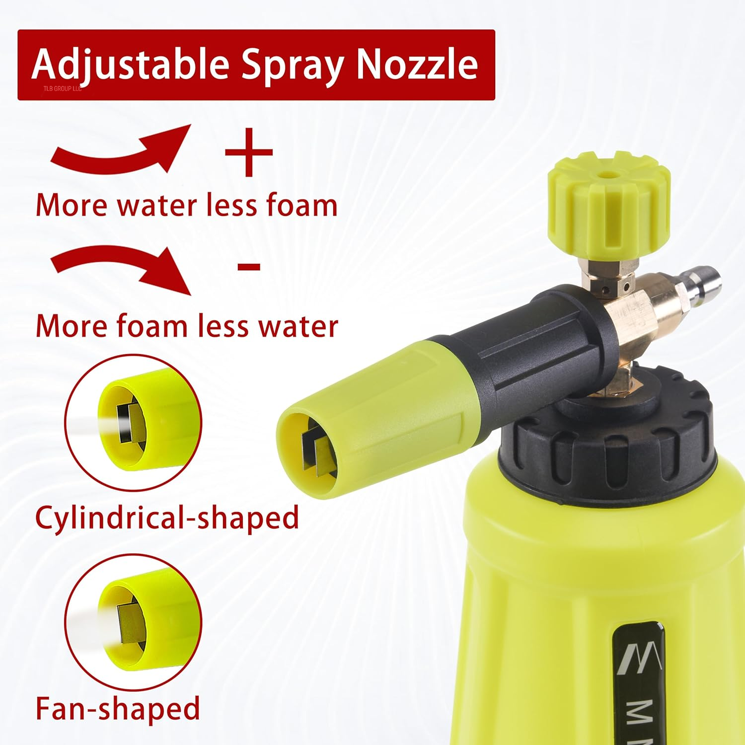 High Pressure Washer Gun Snow Foam Lance, 4000 PSI Cannon Foam Blaster Power Washer with 1/4" Quick Connector, Car Wash Foam Cannon Kit with 5 Pressure Washer Nozzle Tips, 1 Liter