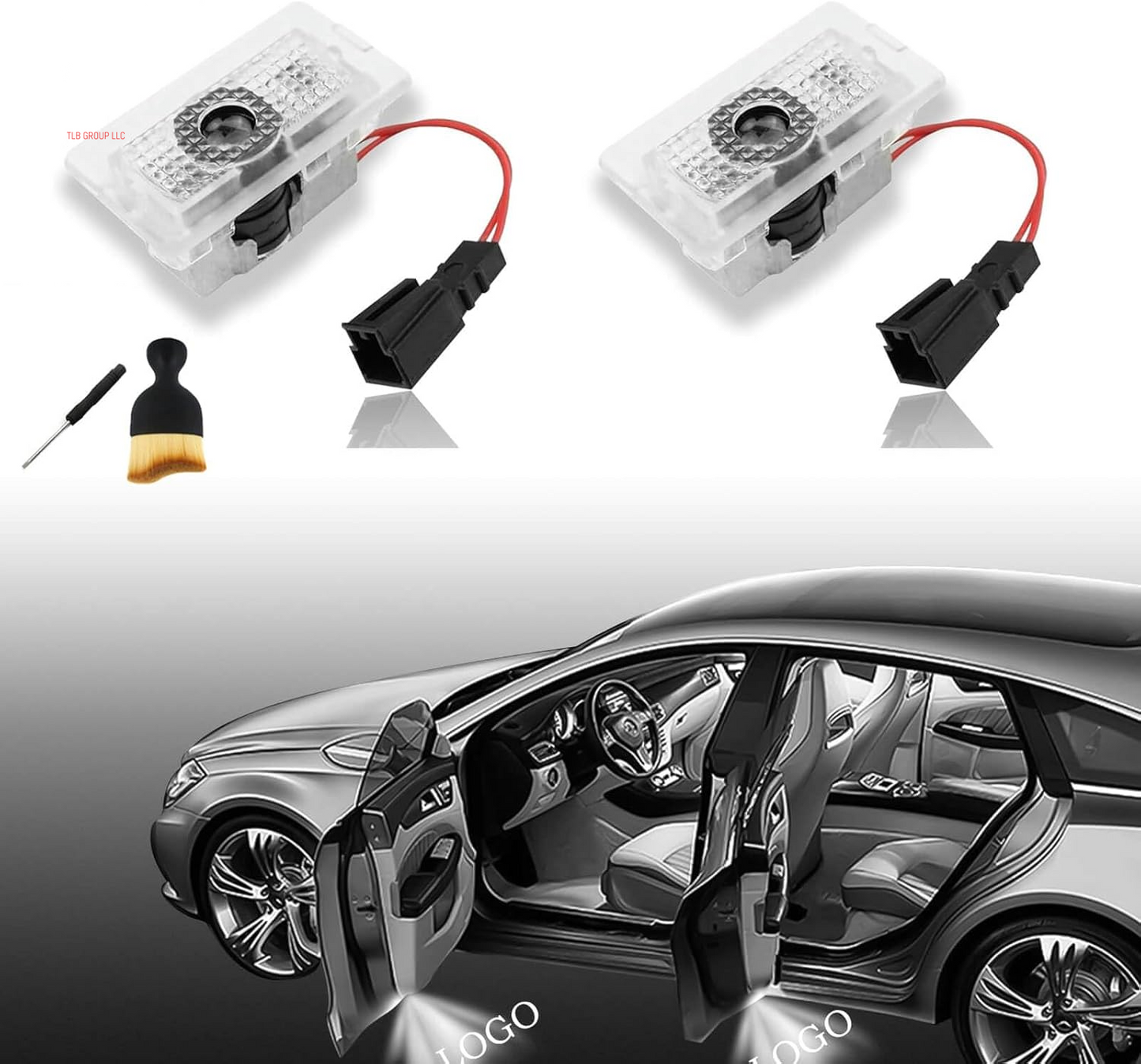 Puddle Light Compatible with  Model 3 Y S X 2023 2024 2025 Accessories for  Car Door LED Logo Projector Puddle Lights Ultra-Brights Step Welcome 3D Laser Ghost Shadow Light (2Pcs)