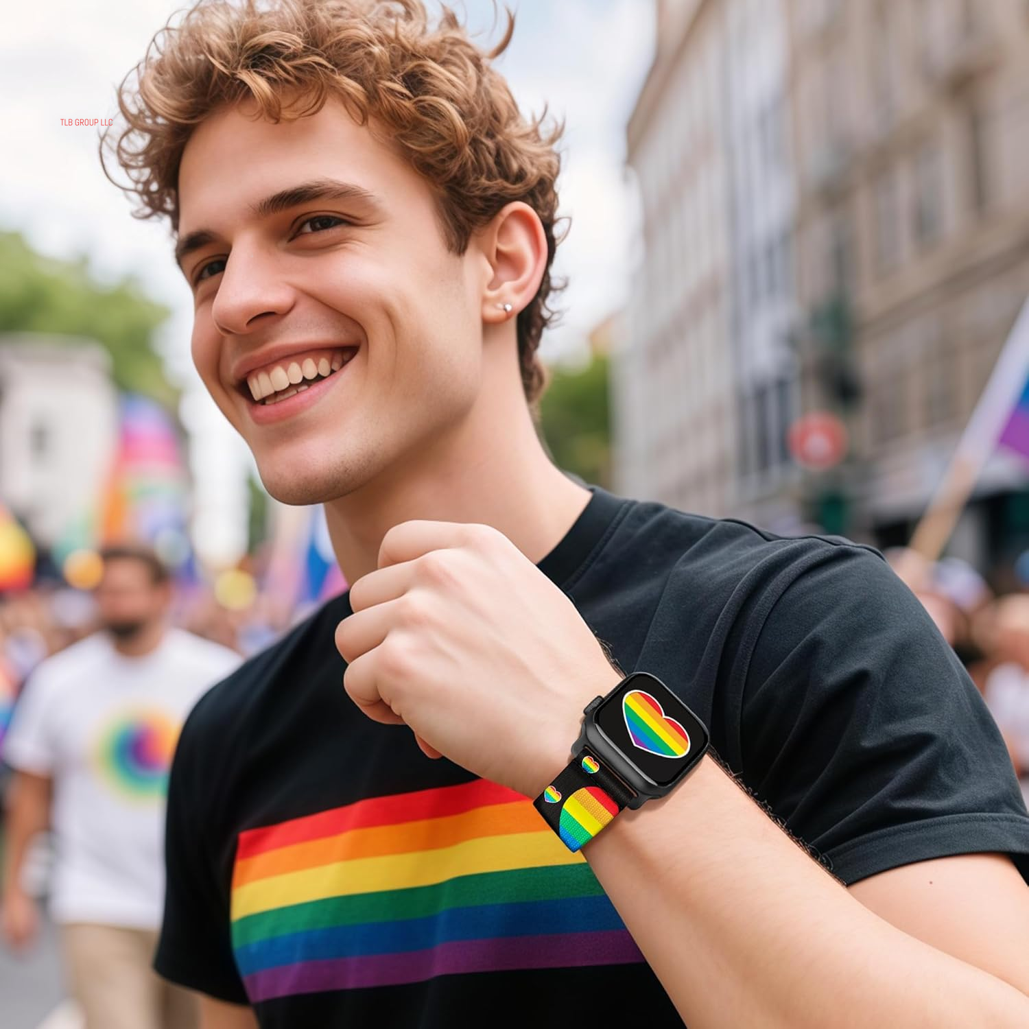 Pride Rainbow Stretchy Band for Apple Watch Bands 46Mm 45Mm 44Mm 49 42Mm(S3) for Women Men Iwatch Bands SE Series 10 9 8 7 6 5 4 3, Dressy Cute LGBTQ Elastic Nylon Loop for Apple Watch Band-A