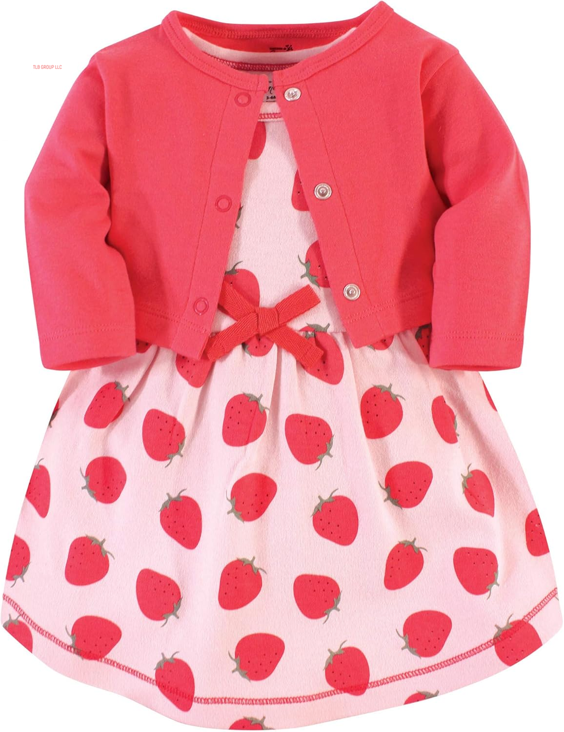 Baby Girl Organic Cotton Dress and Cardigan