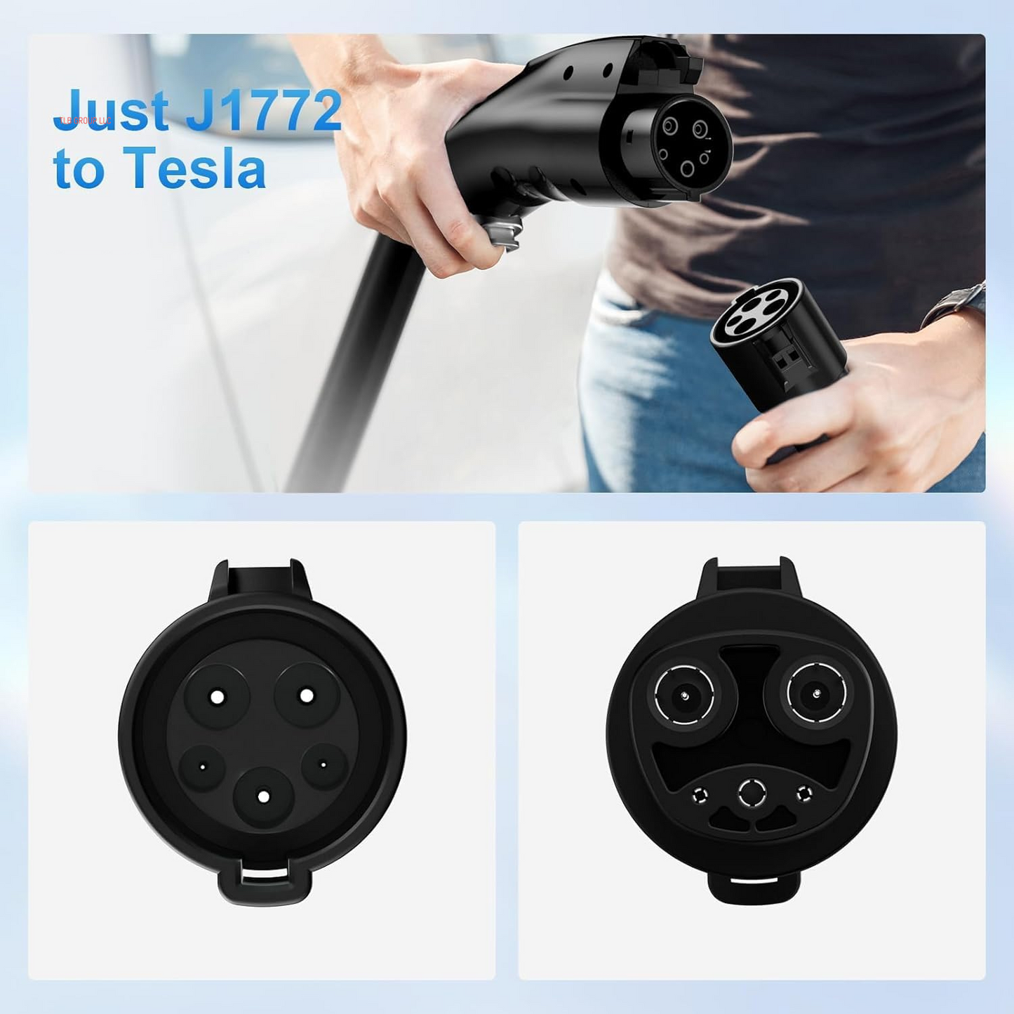 J1772 to Tesla Charger Adapter, Max 80A 280V Fast Charging for Tesla Model 3/Y/X/S with Safety Certified Charger Connecting Charging Adapter, SAE J1772 EV Adapter for Tesla Cars Only